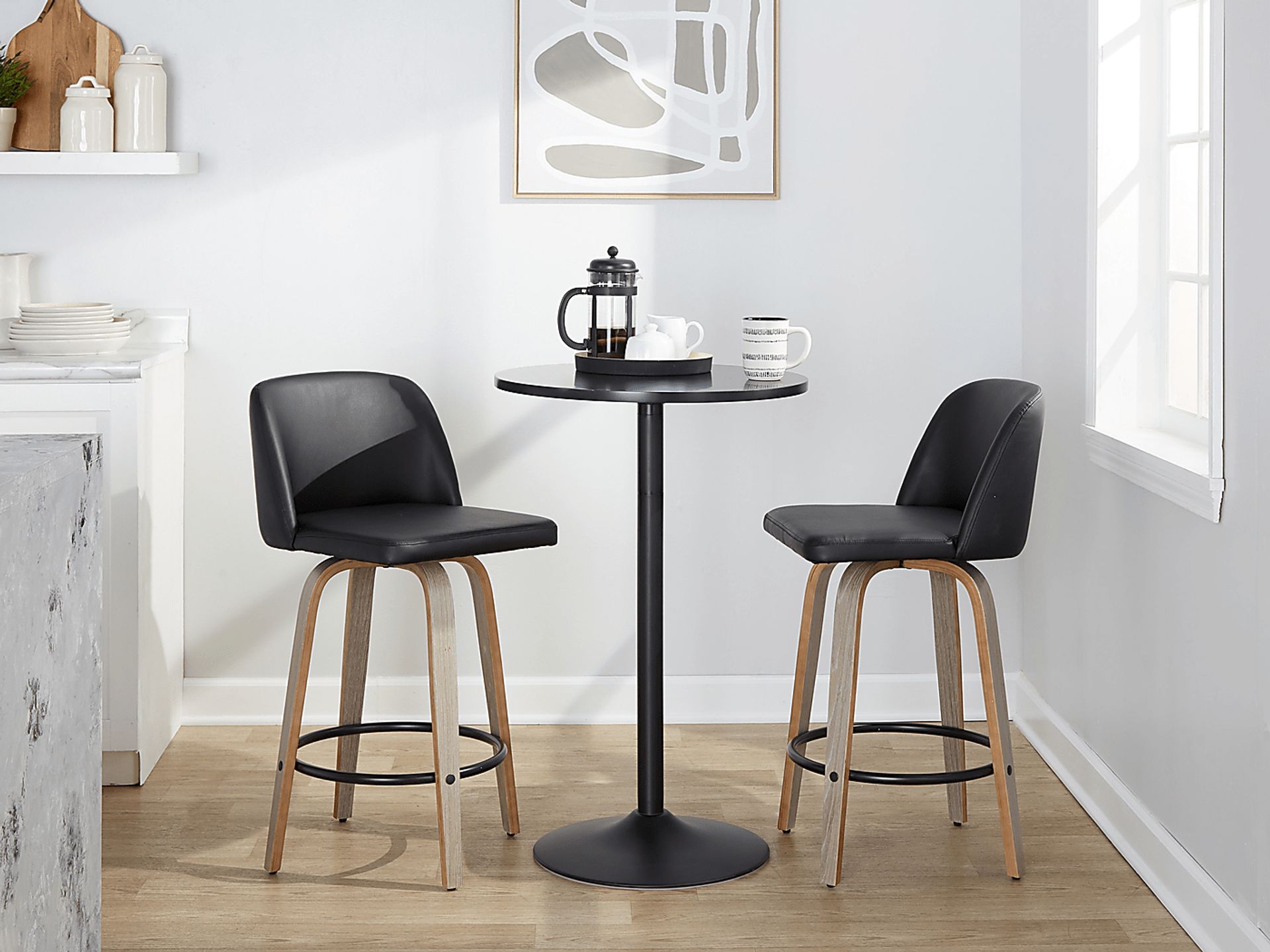 Clyo X Black Swivel Counter Height Stool, Set of 2 - Image 2