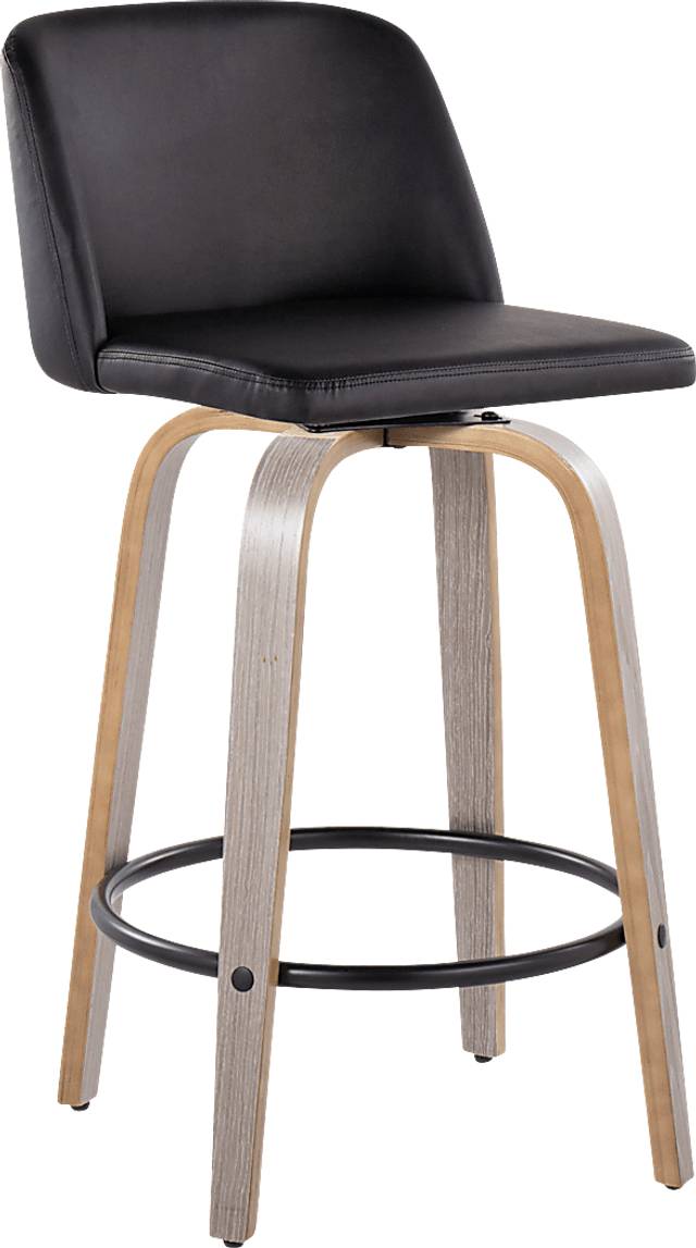 Clyo X Black Swivel Counter Height Stool, Set of 2 - Thumbnail - Image 3