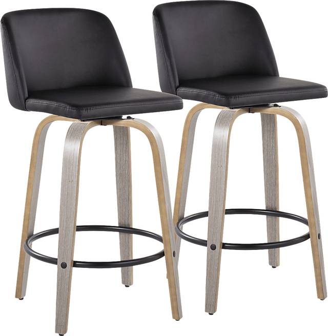 Clyo X Black Swivel Counter Height Stool, Set of 2 - Thumbnail - Image 1
