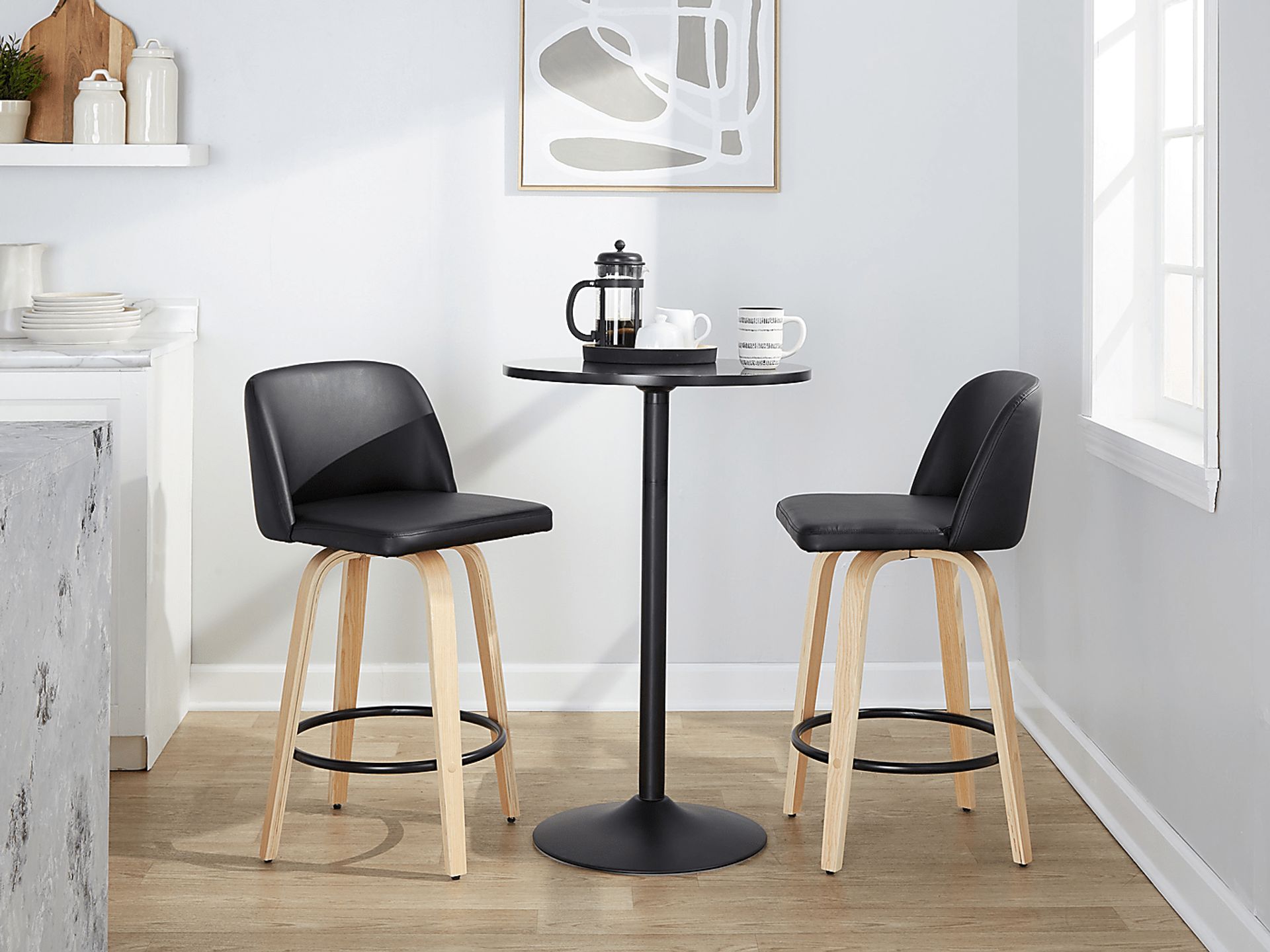 Clyo XI Black Swivel Counter Height Stool, Set of 2 - Image 2