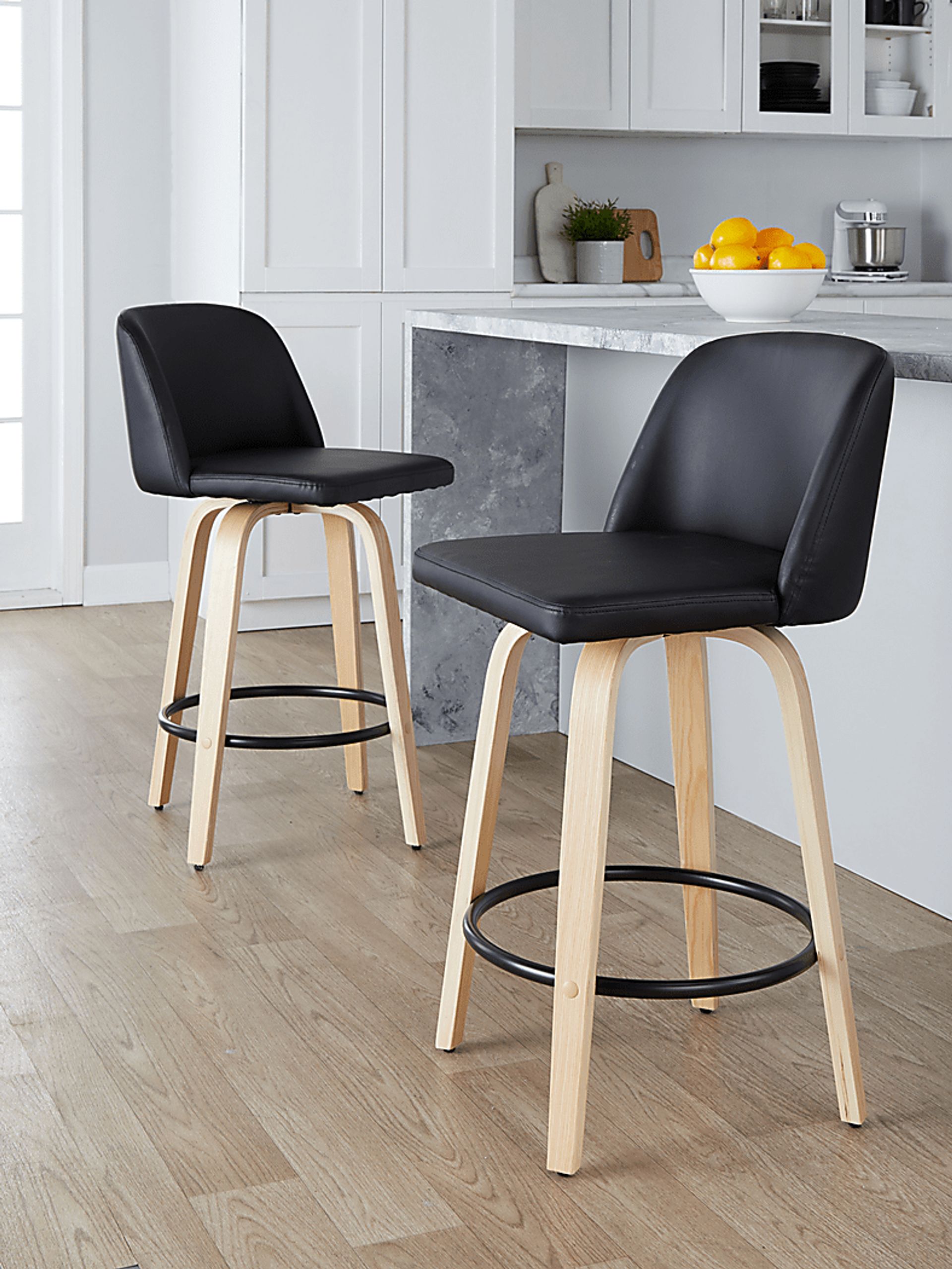 Clyo XI Black Swivel Counter Height Stool, Set of 2 - Image 9