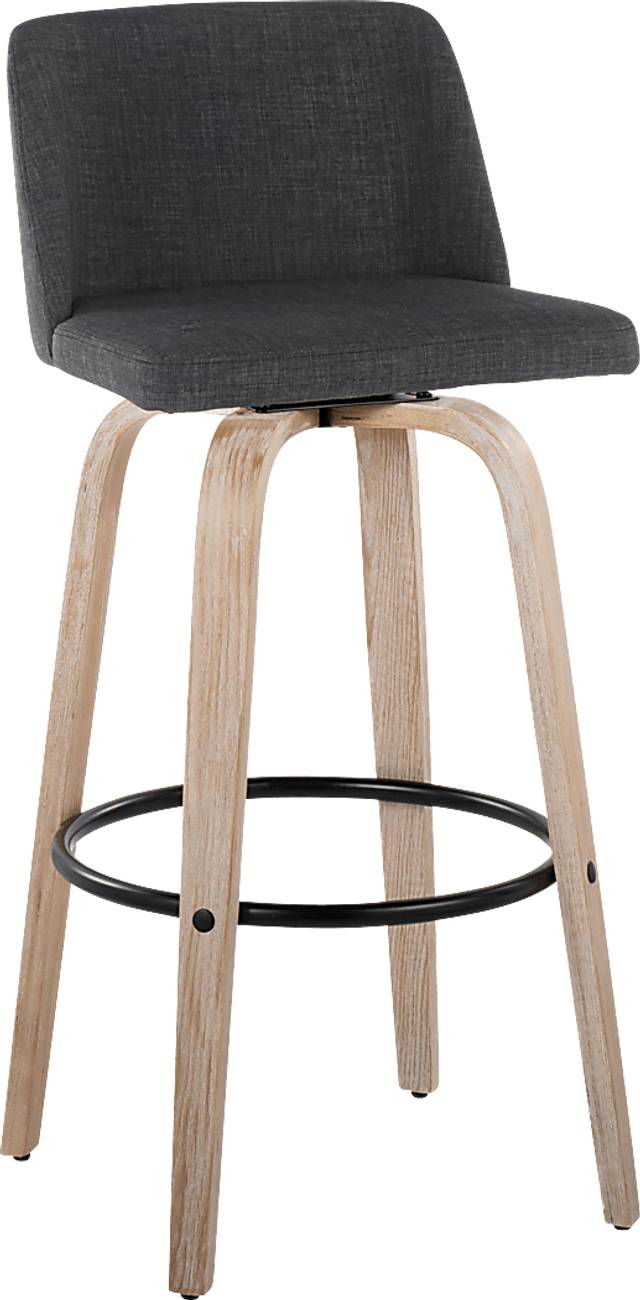 Clyo XII Black Swivel Barstool, Set of 2 - Thumbnail - Image 3