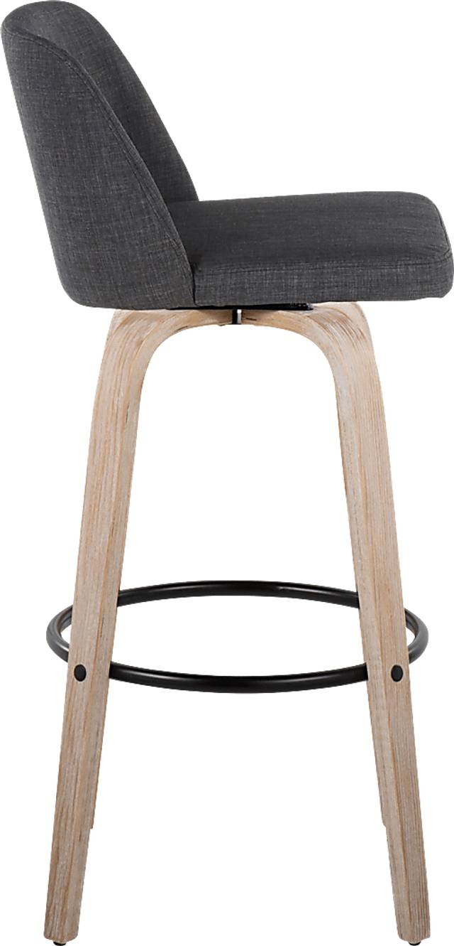 Clyo XII Black Swivel Barstool, Set of 2 - Thumbnail - Image 4
