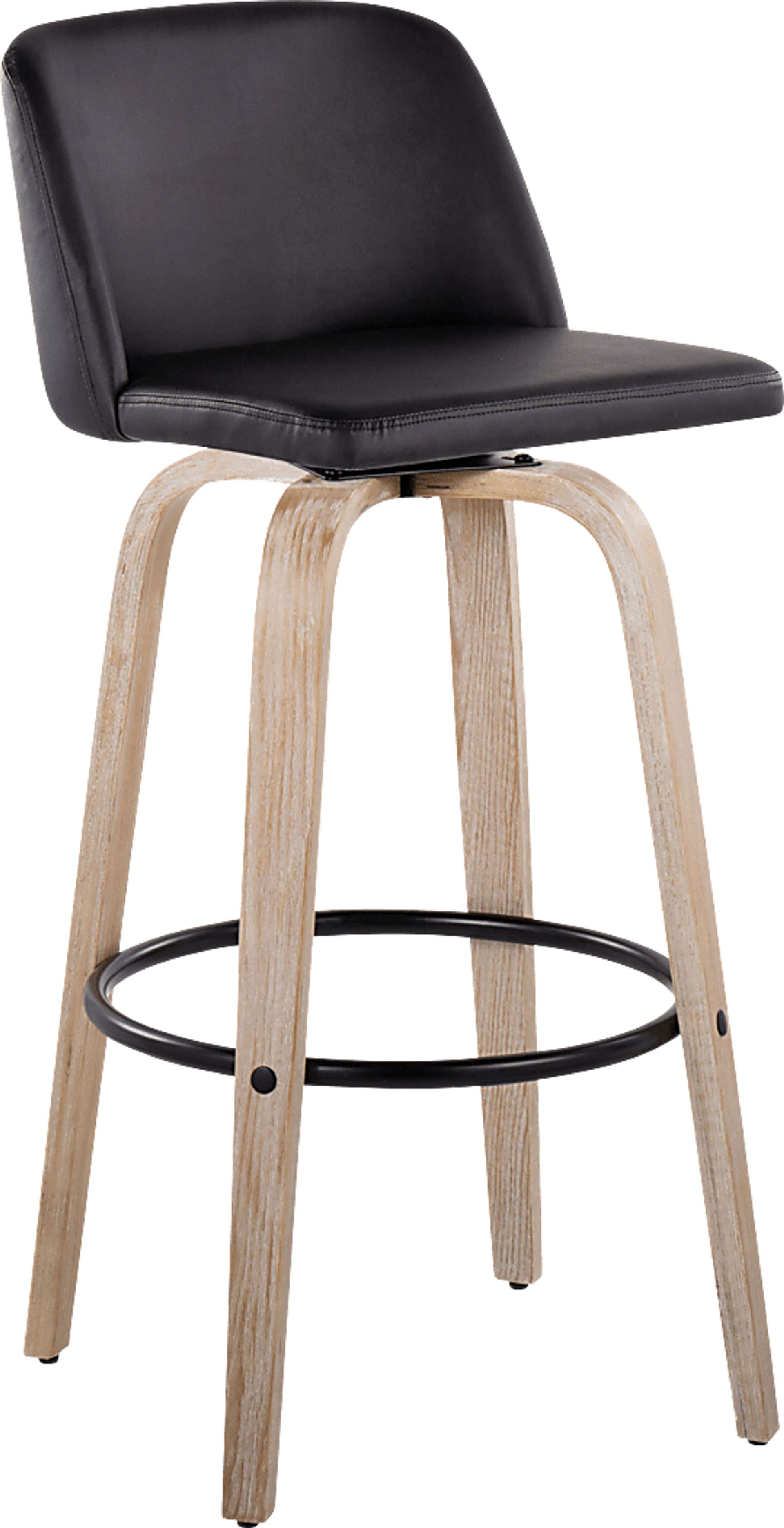Clyo XII Black Swivel Barstool, Set of 2 - Image 3