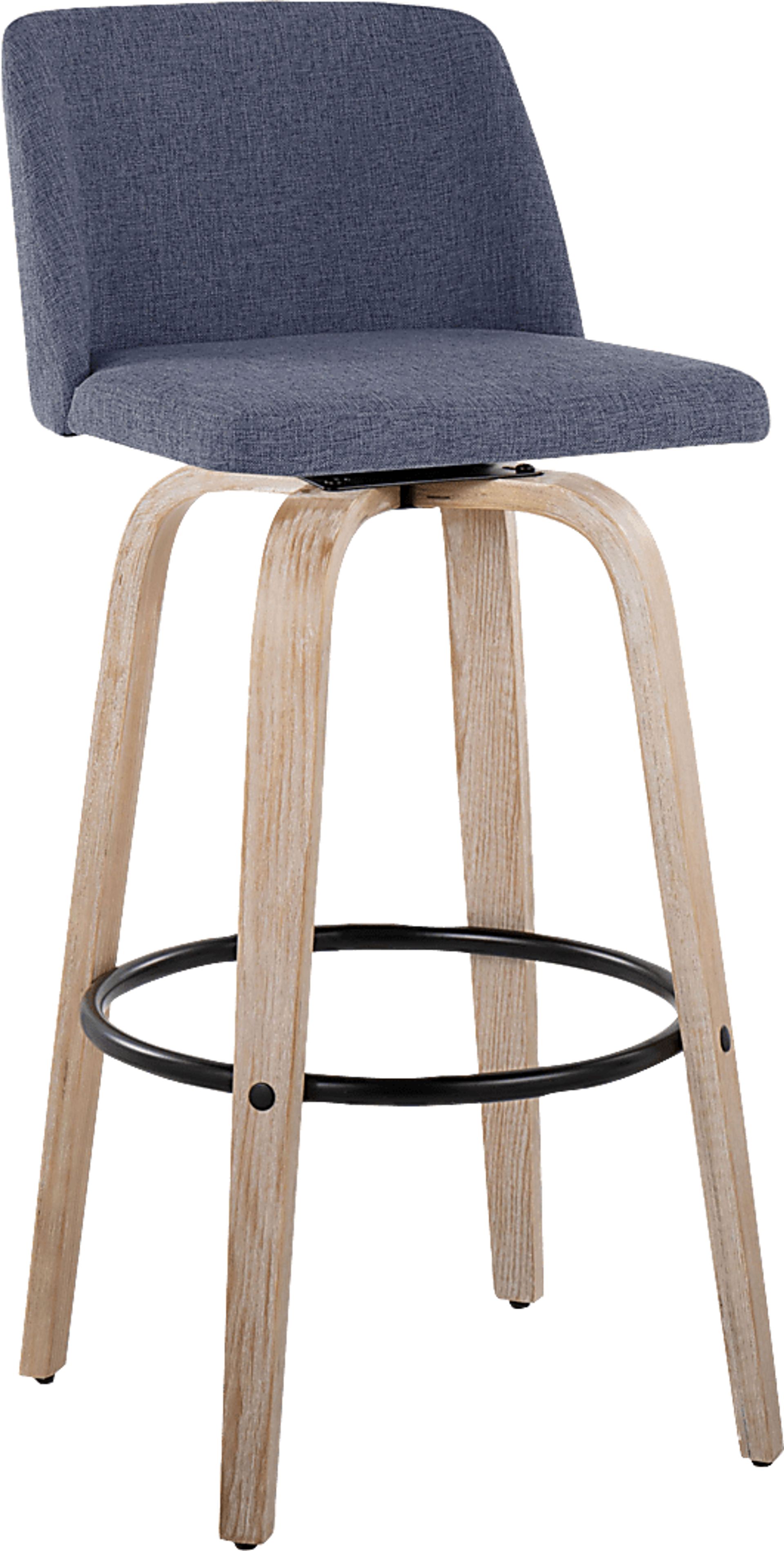 Clyo XII Blue Swivel Barstool, Set of 2 - Image 3