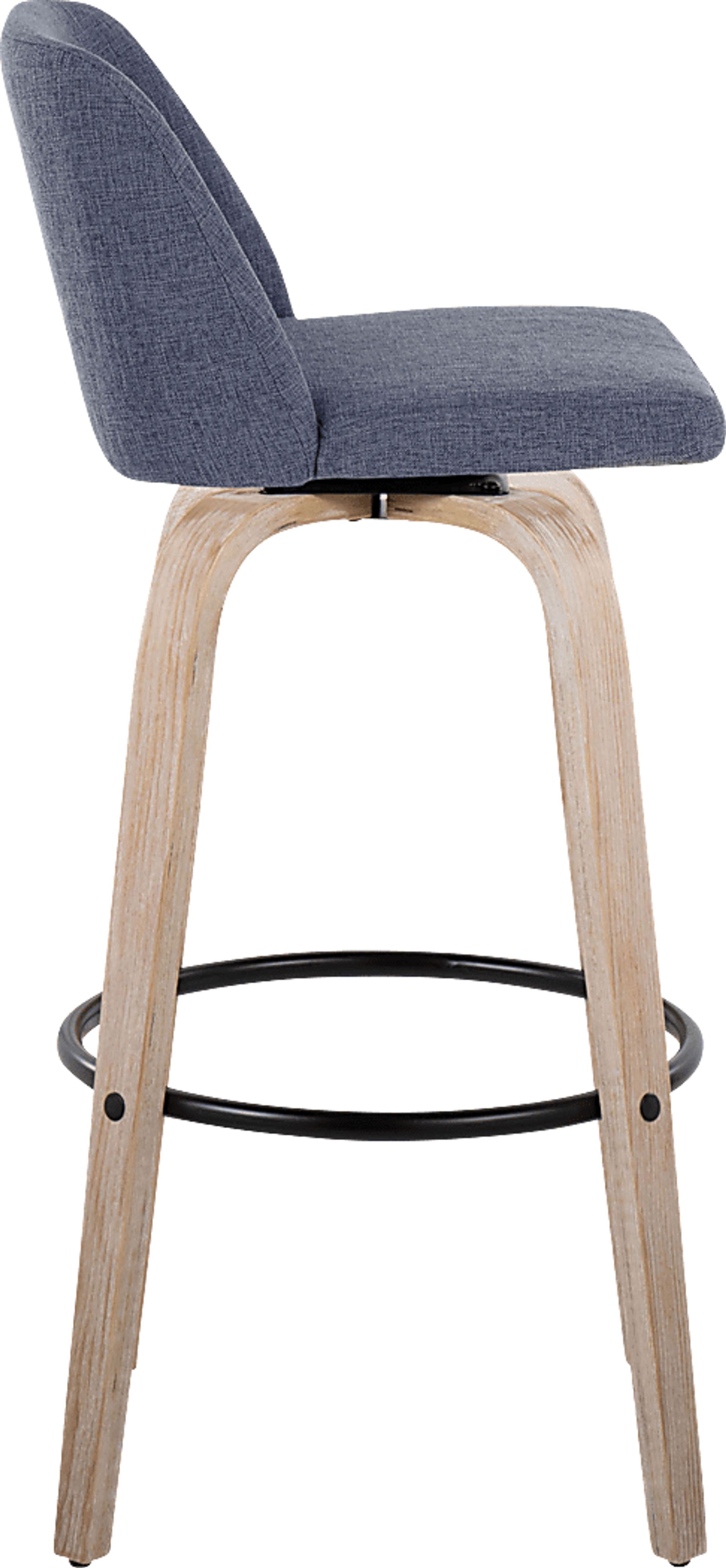 Clyo XII Blue Swivel Barstool, Set of 2 - Image 4
