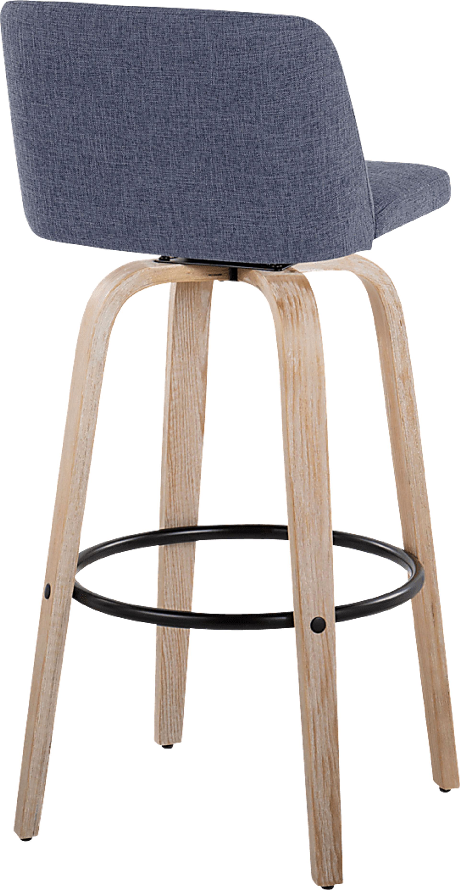 Clyo XII Blue Swivel Barstool, Set of 2 - Image 5