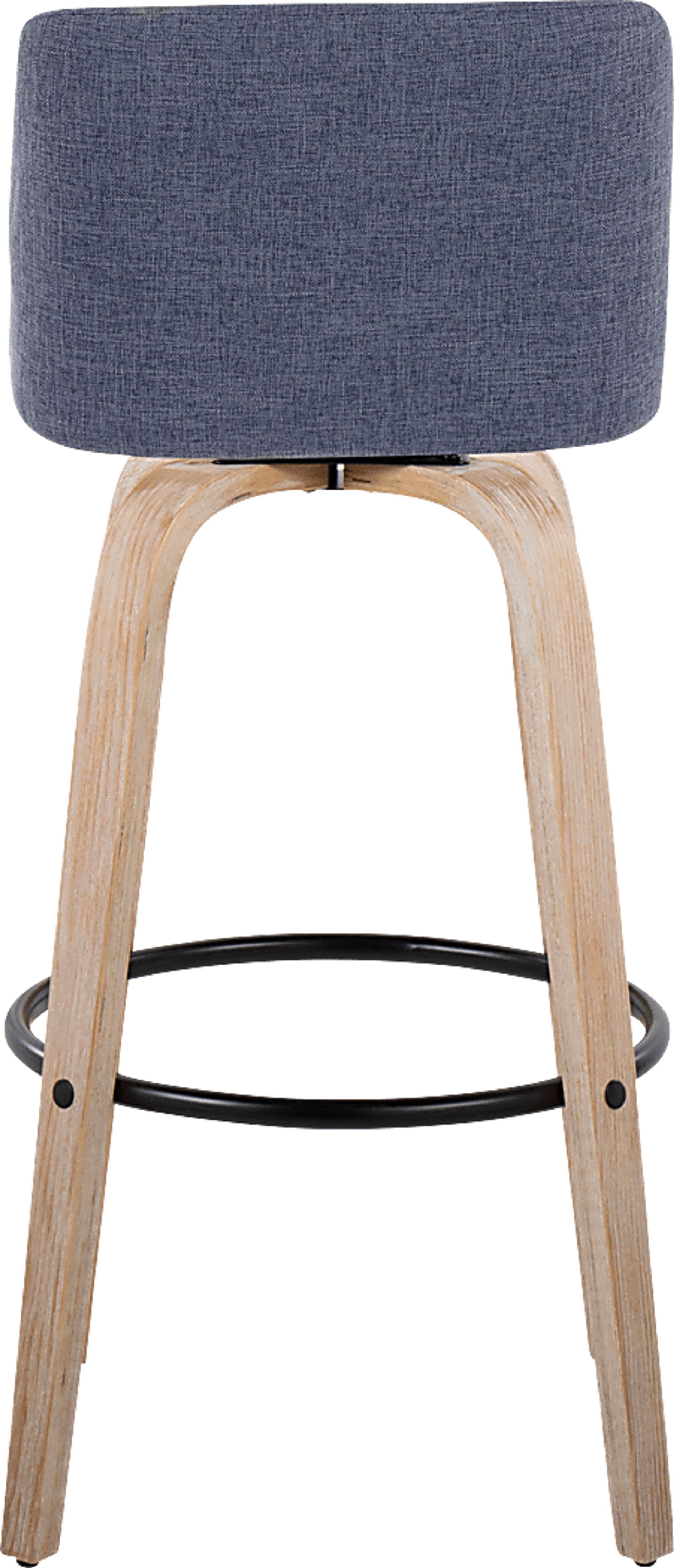 Clyo XII Blue Swivel Barstool, Set of 2 - Image 6