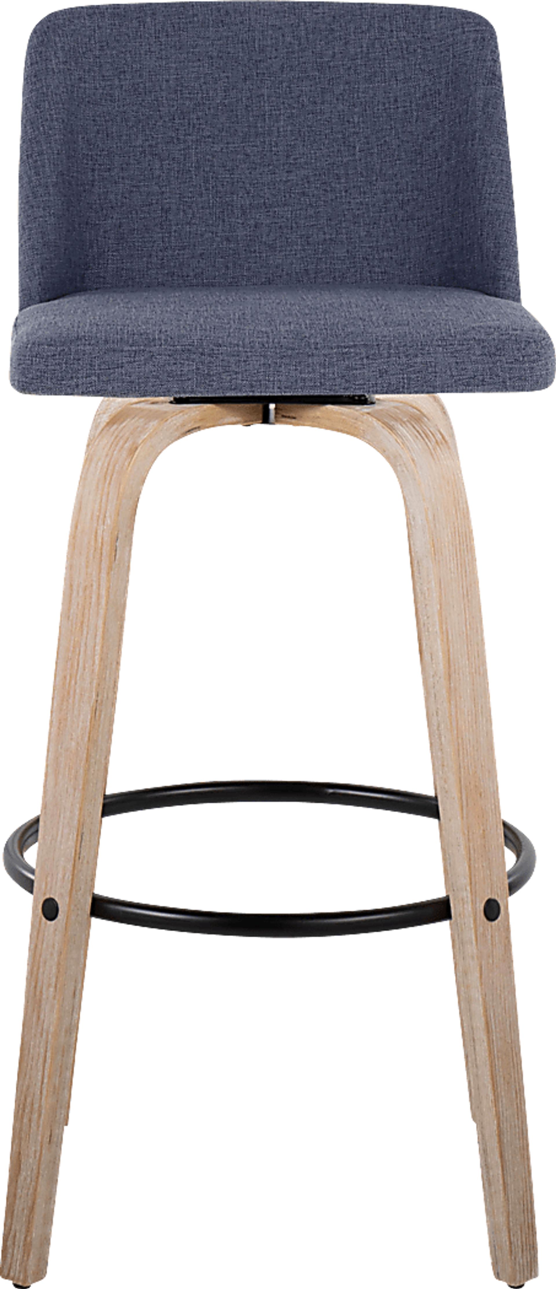 Clyo XII Blue Swivel Barstool, Set of 2 - Image 7