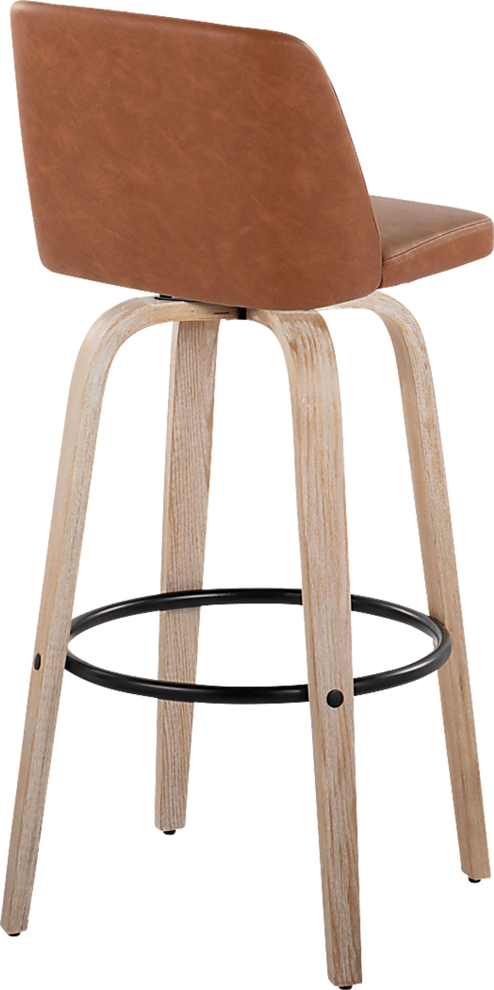 Clyo XII Camel Swivel Barstool, Set of 2 - Image 5