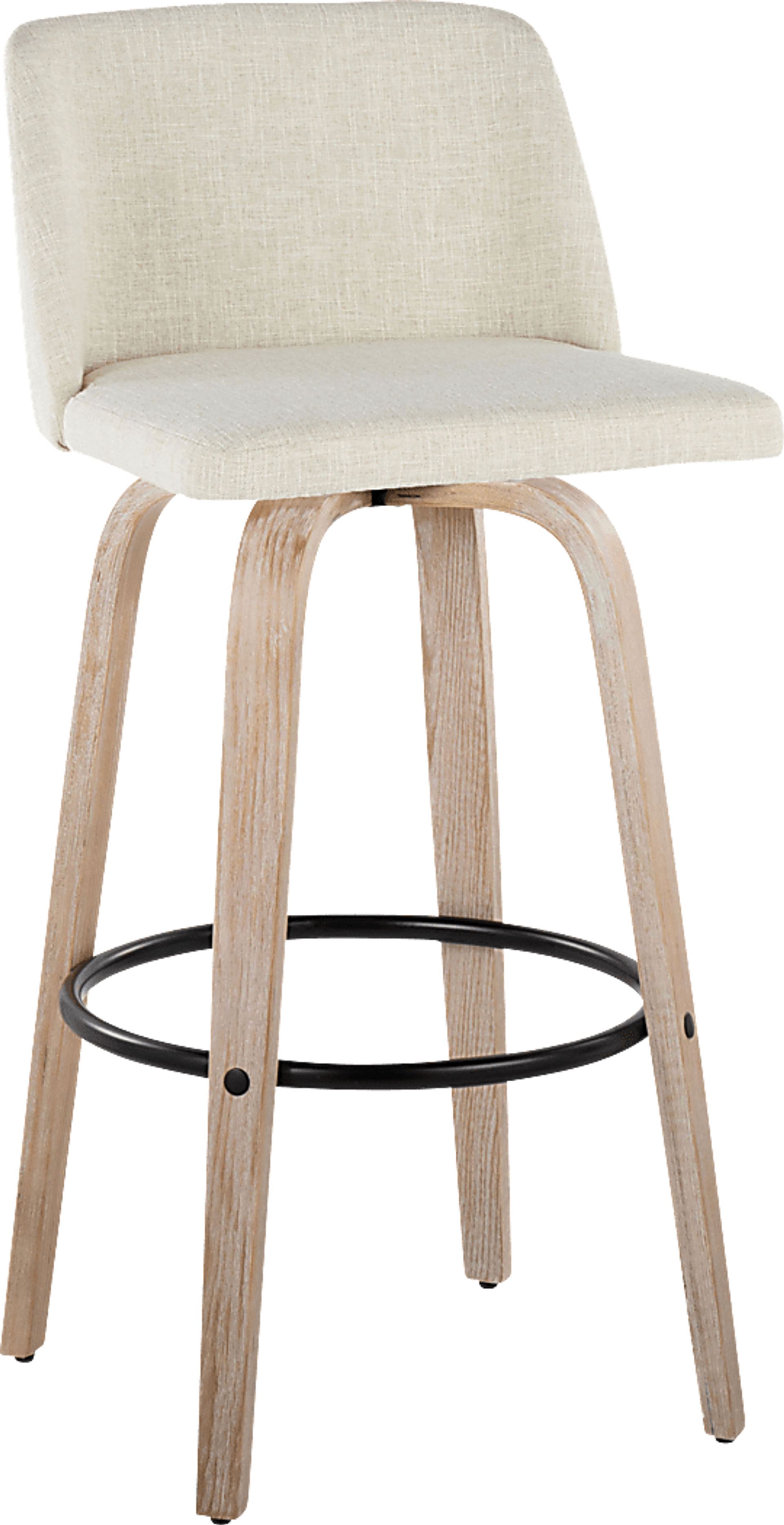 Clyo XII Cream Swivel Barstool, Set of 2 - Image 3