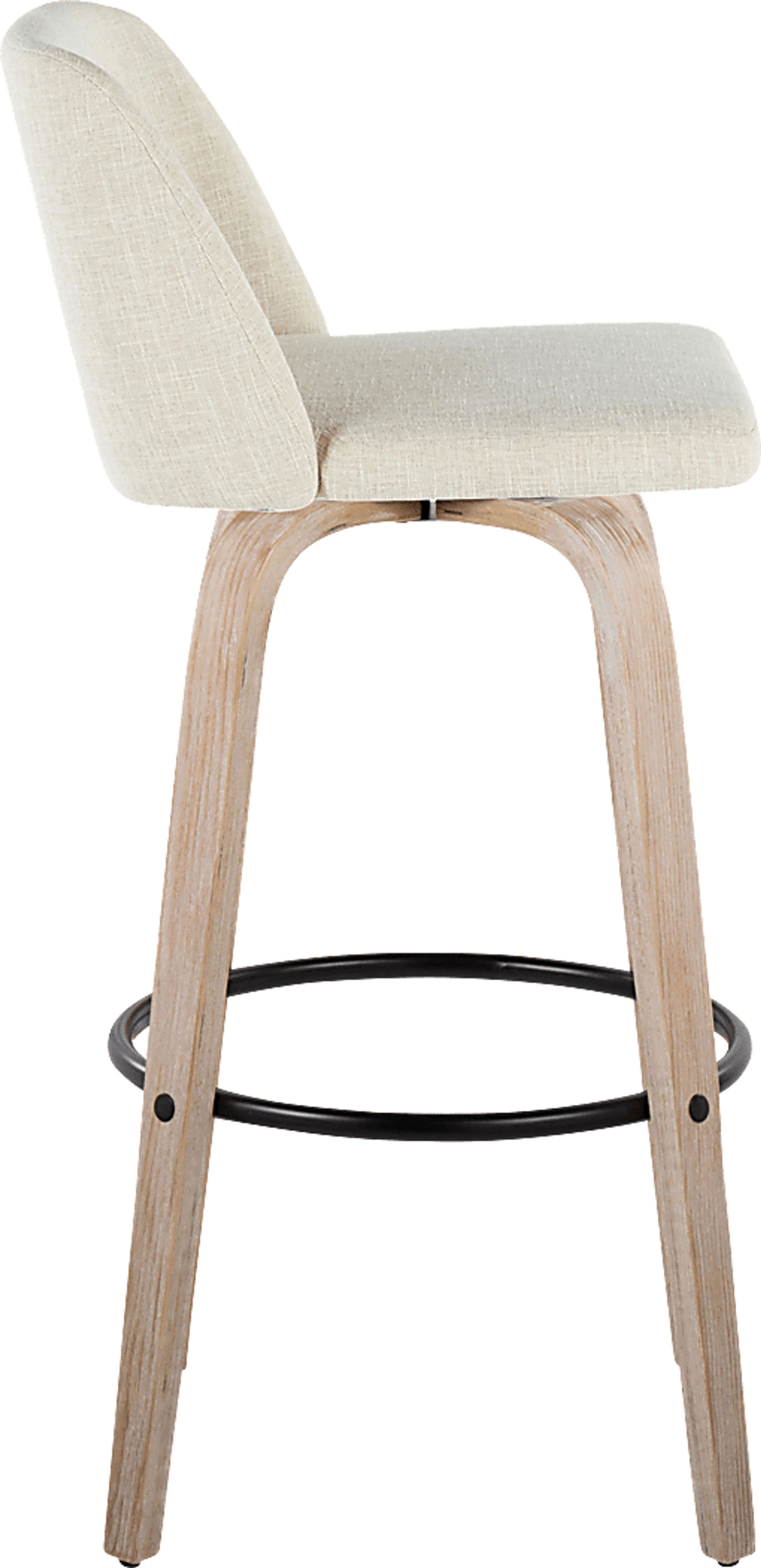 Clyo XII Cream Swivel Barstool, Set of 2 - Image 4
