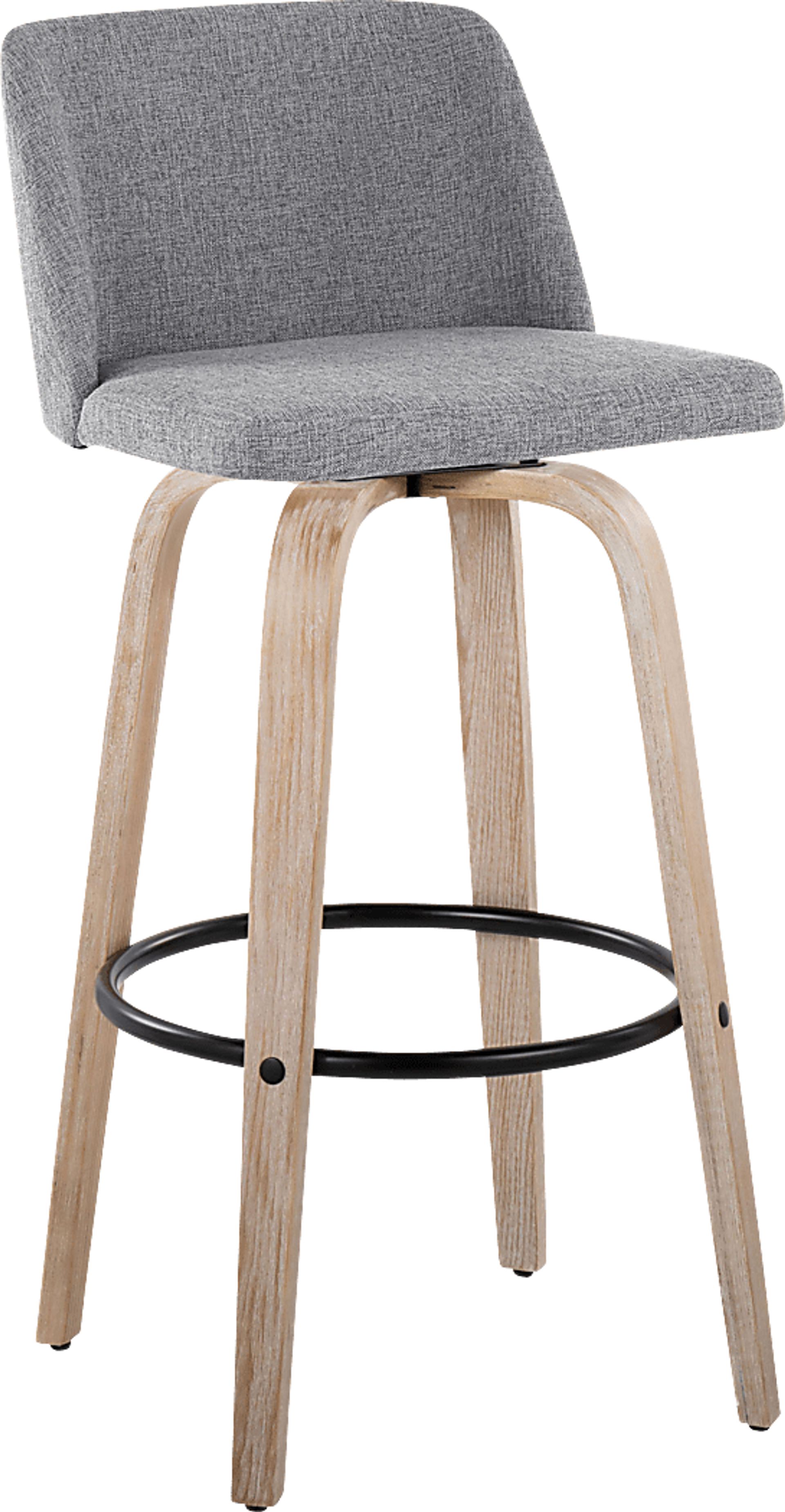 Clyo XII Gray Swivel Barstool, Set of 2 - Image 3