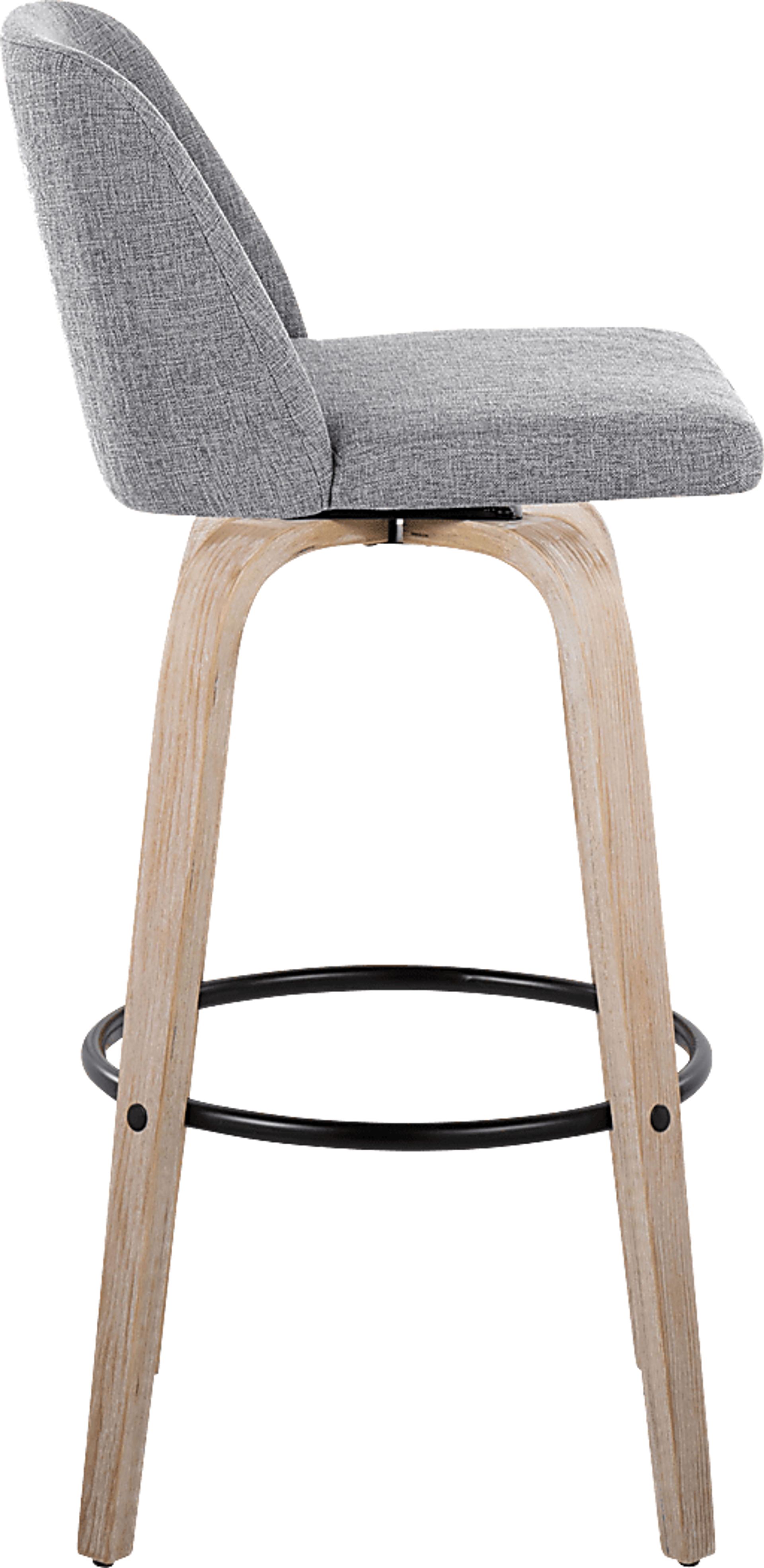 Clyo XII Gray Swivel Barstool, Set of 2 - Image 4