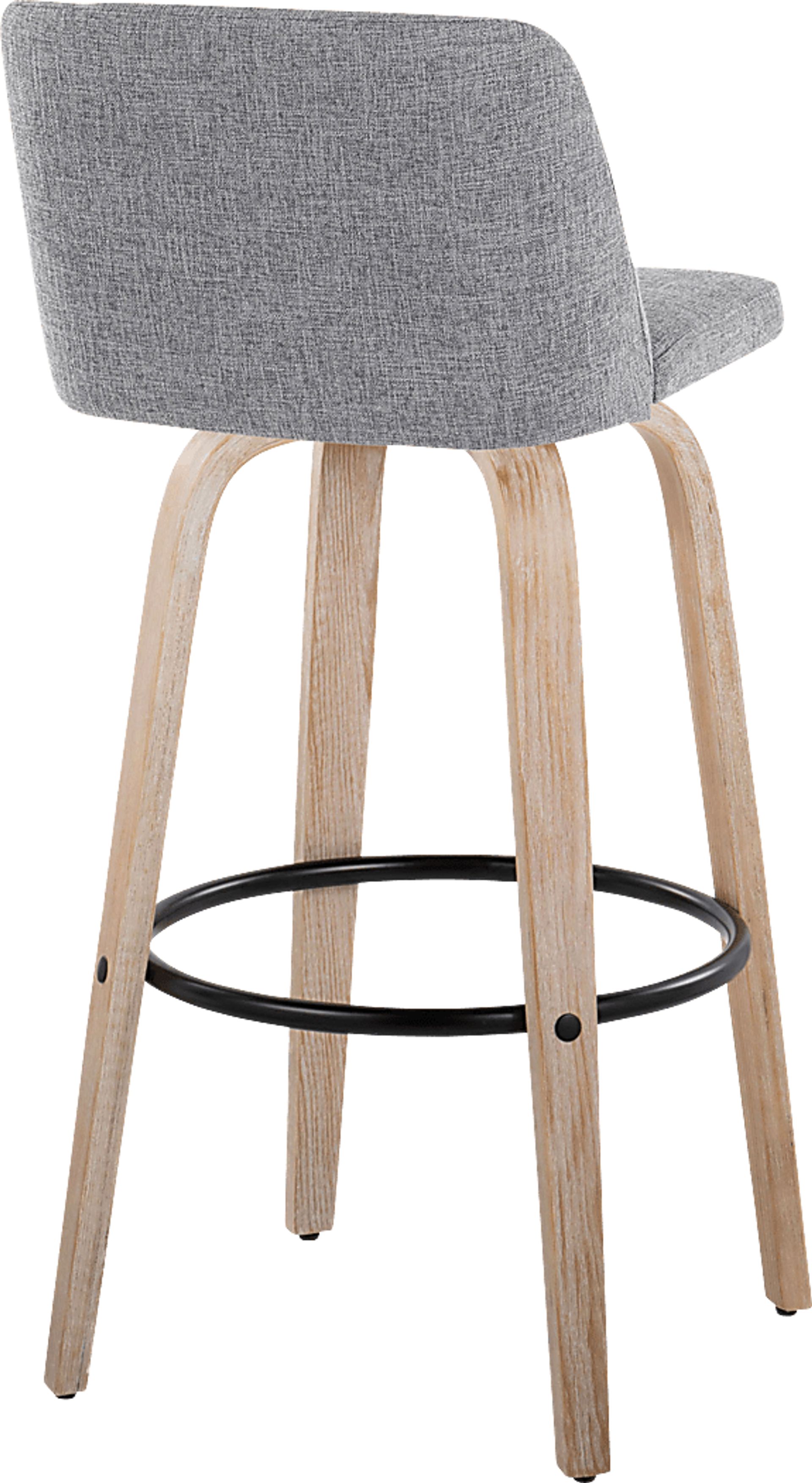 Clyo XII Gray Swivel Barstool, Set of 2 - Image 5