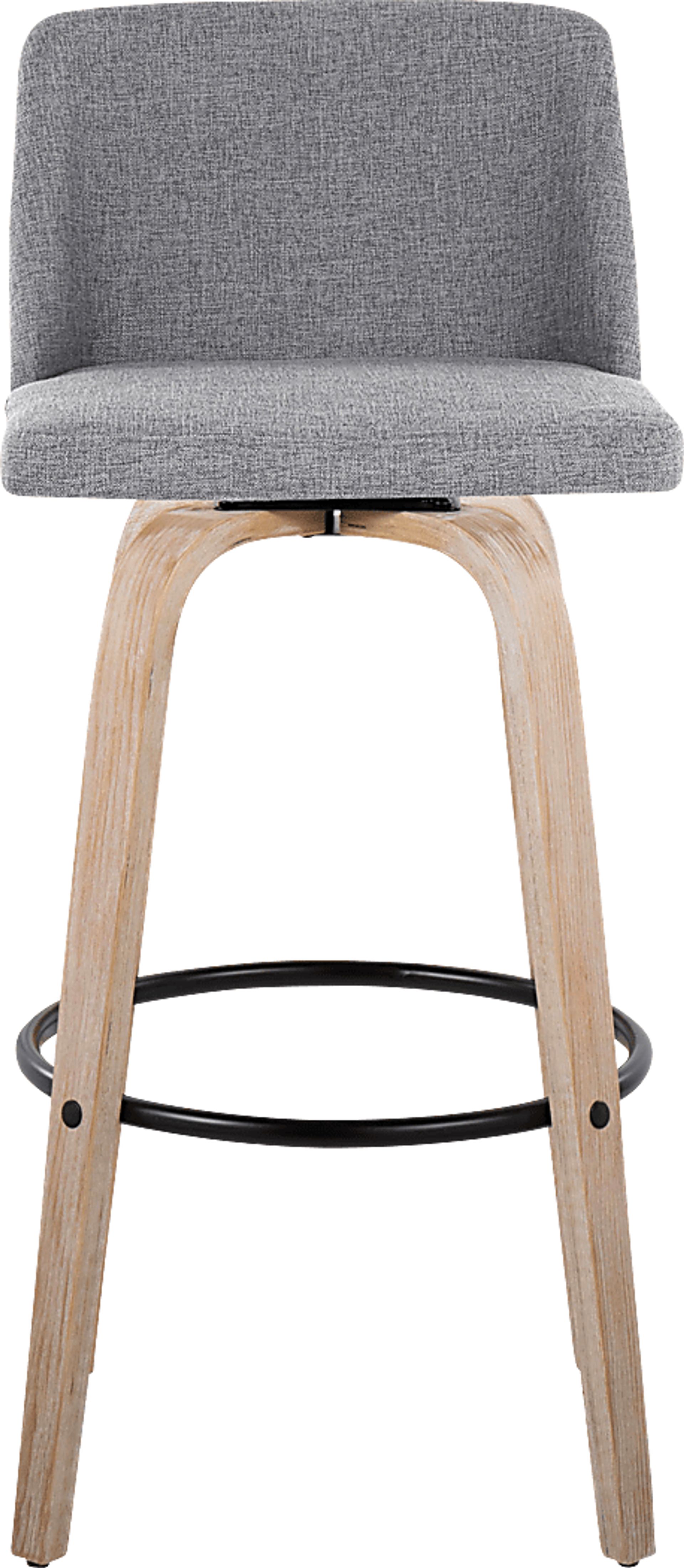 Clyo XII Gray Swivel Barstool, Set of 2 - Image 7