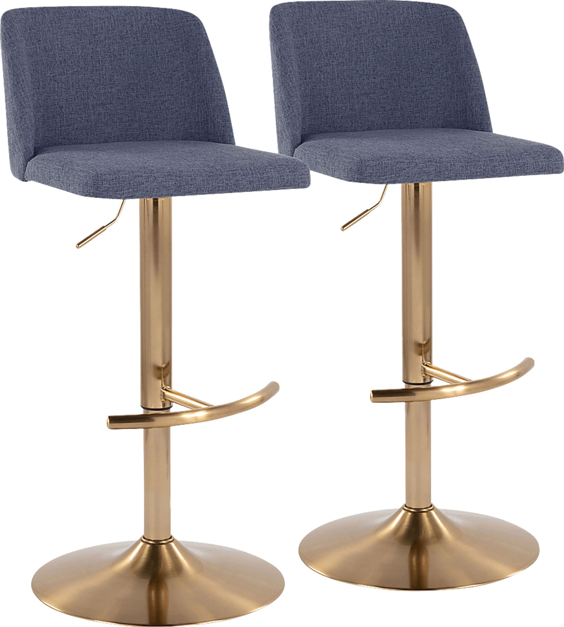 Clyo XIII Blue Adjustable Barstool, Set of 2 - Image 1