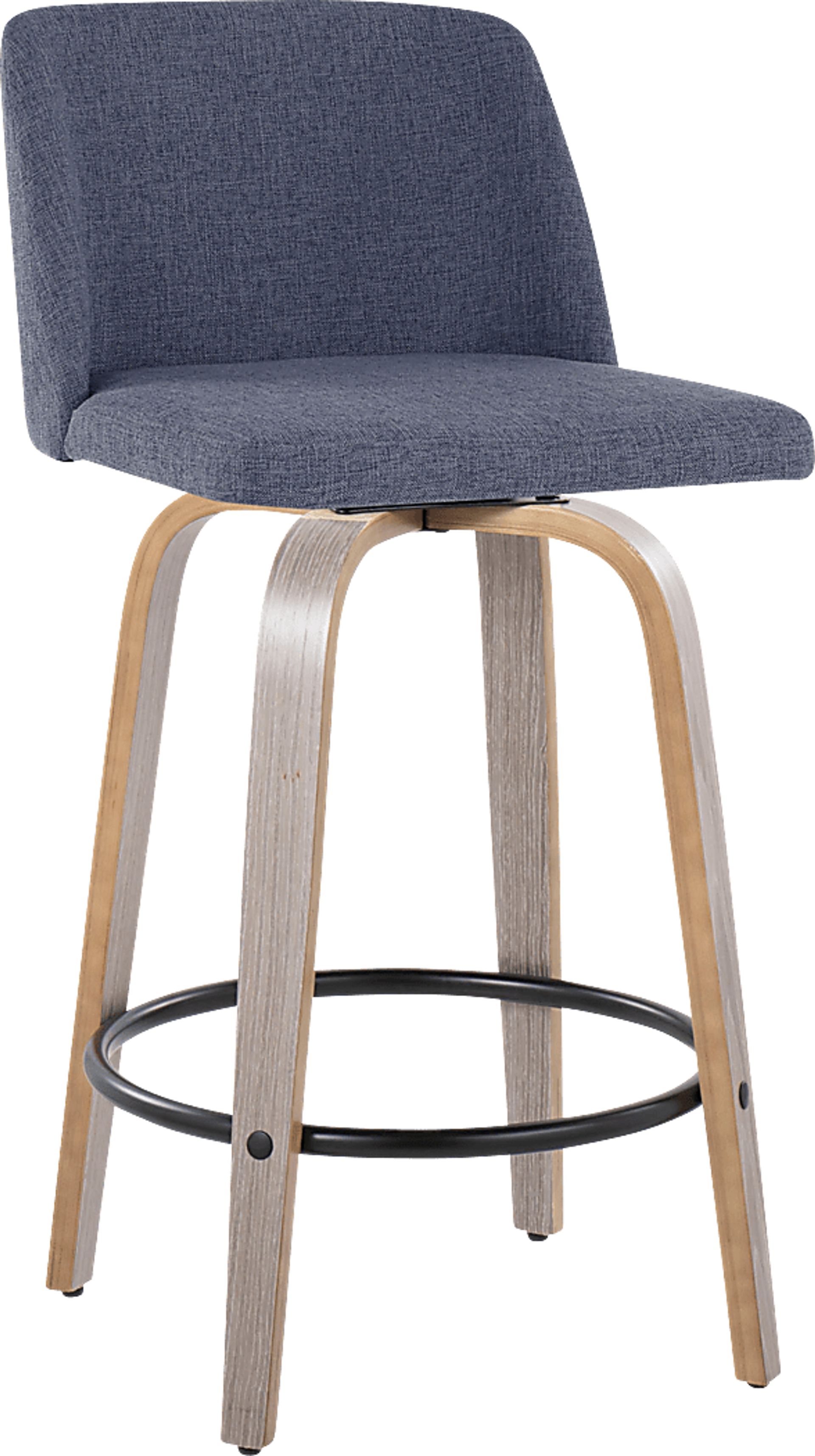 Clyo XIII Blue Swivel Counter Height Stool, Set of 2 - Image 3
