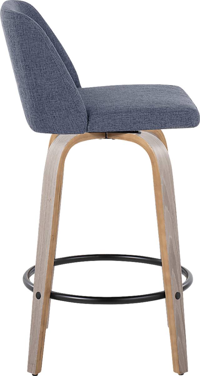 Clyo XIII Blue Swivel Counter Height Stool, Set of 2 - Thumbnail - Image 4