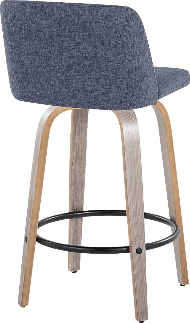 Clyo XIII Blue Swivel Counter Height Stool, Set of 2 - Thumbnail - Image 5