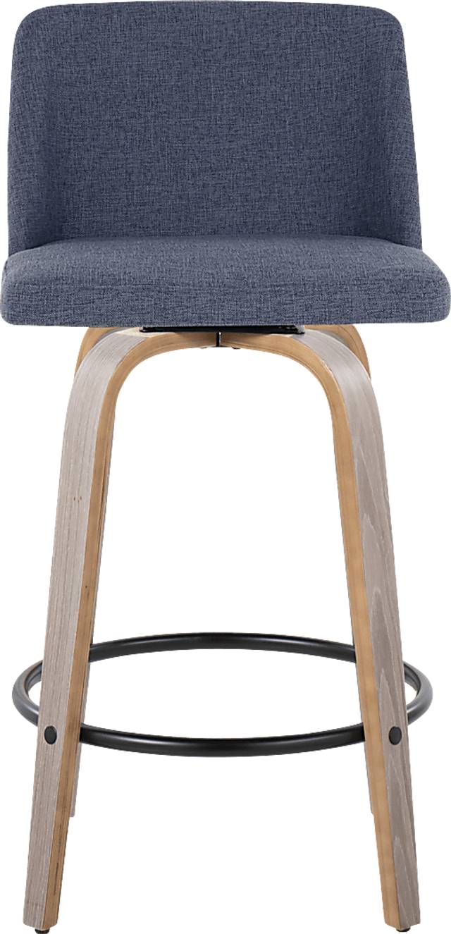 Clyo XIII Blue Swivel Counter Height Stool, Set of 2 - Thumbnail - Image 7