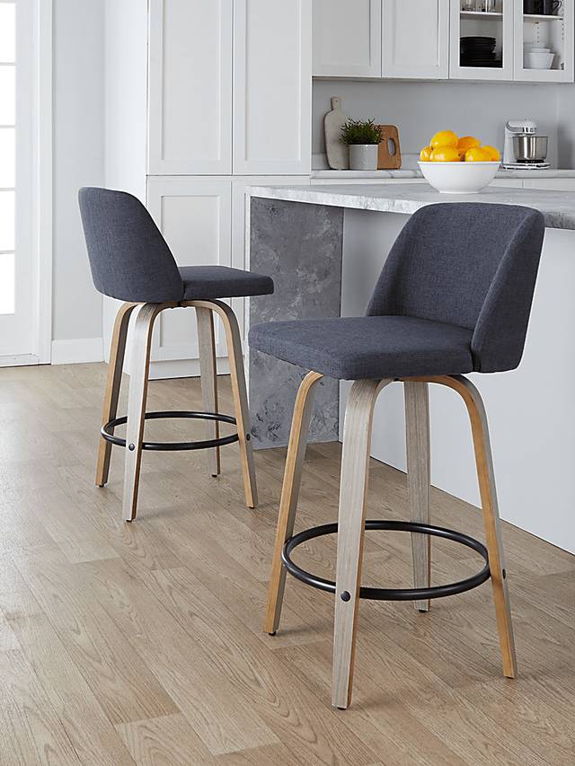 Clyo XIII Blue Swivel Counter Height Stool, Set of 2 - Thumbnail - Image 9