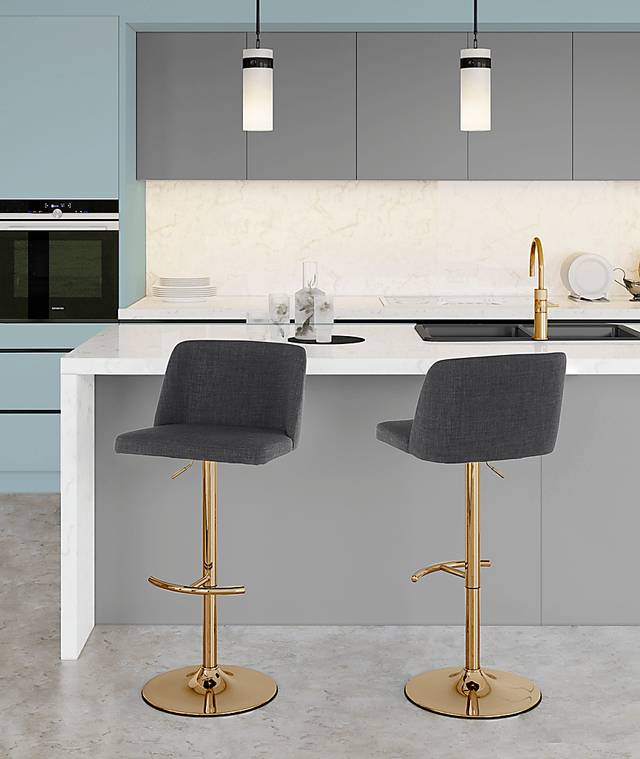 Clyo XIII Charcoal Adjustable Barstool, Set of 2 - Thumbnail - Image 2