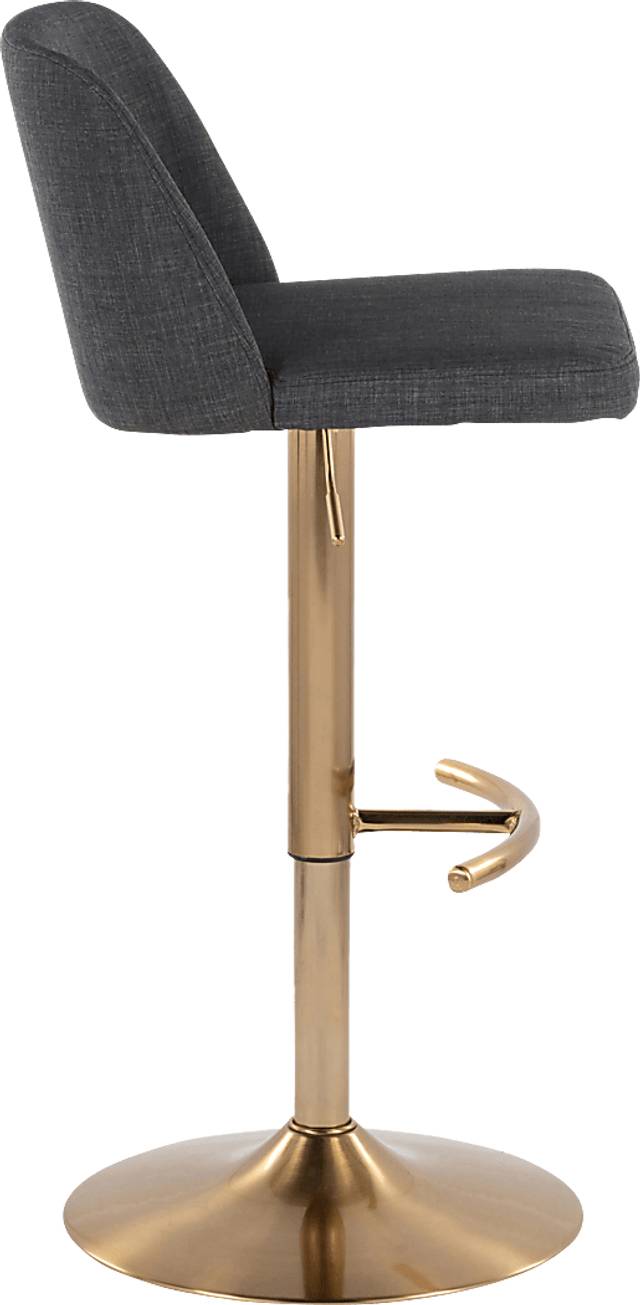Clyo XIII Charcoal Adjustable Barstool, Set of 2 - Thumbnail - Image 4