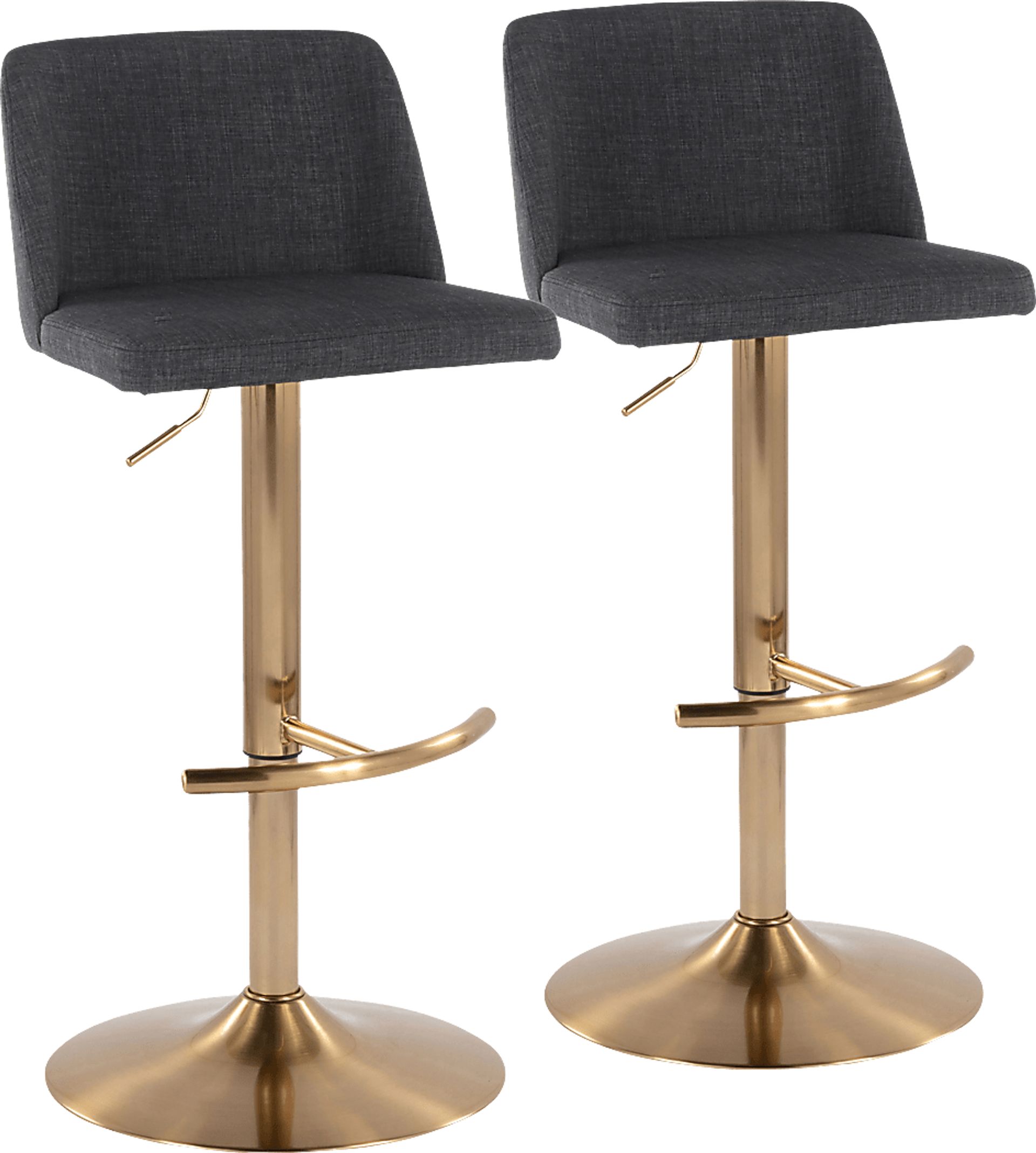 Clyo XIII Charcoal Adjustable Barstool, Set of 2 - Image 1