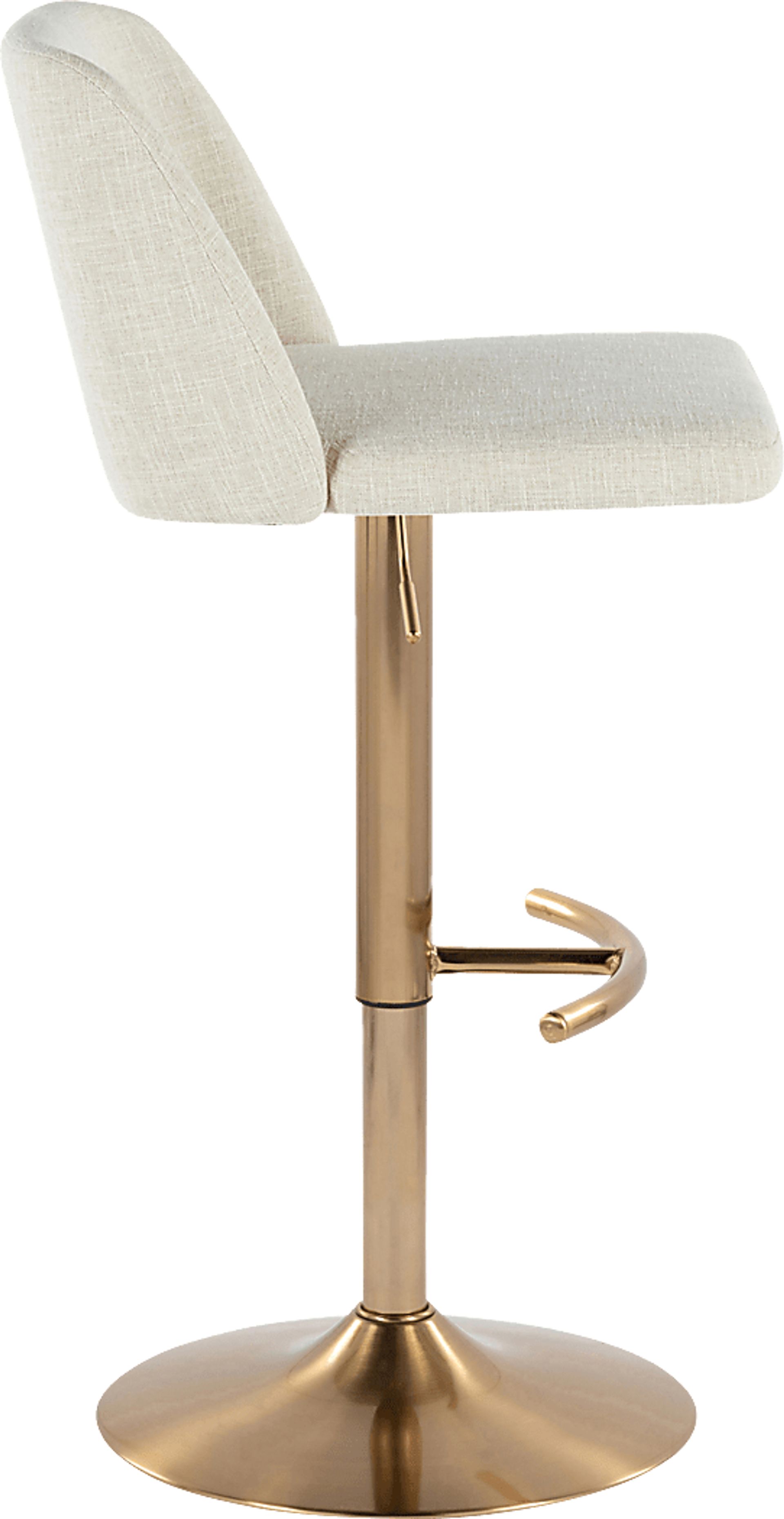 Clyo XIII Cream Adjustable Barstool, Set of 2 - Image 4