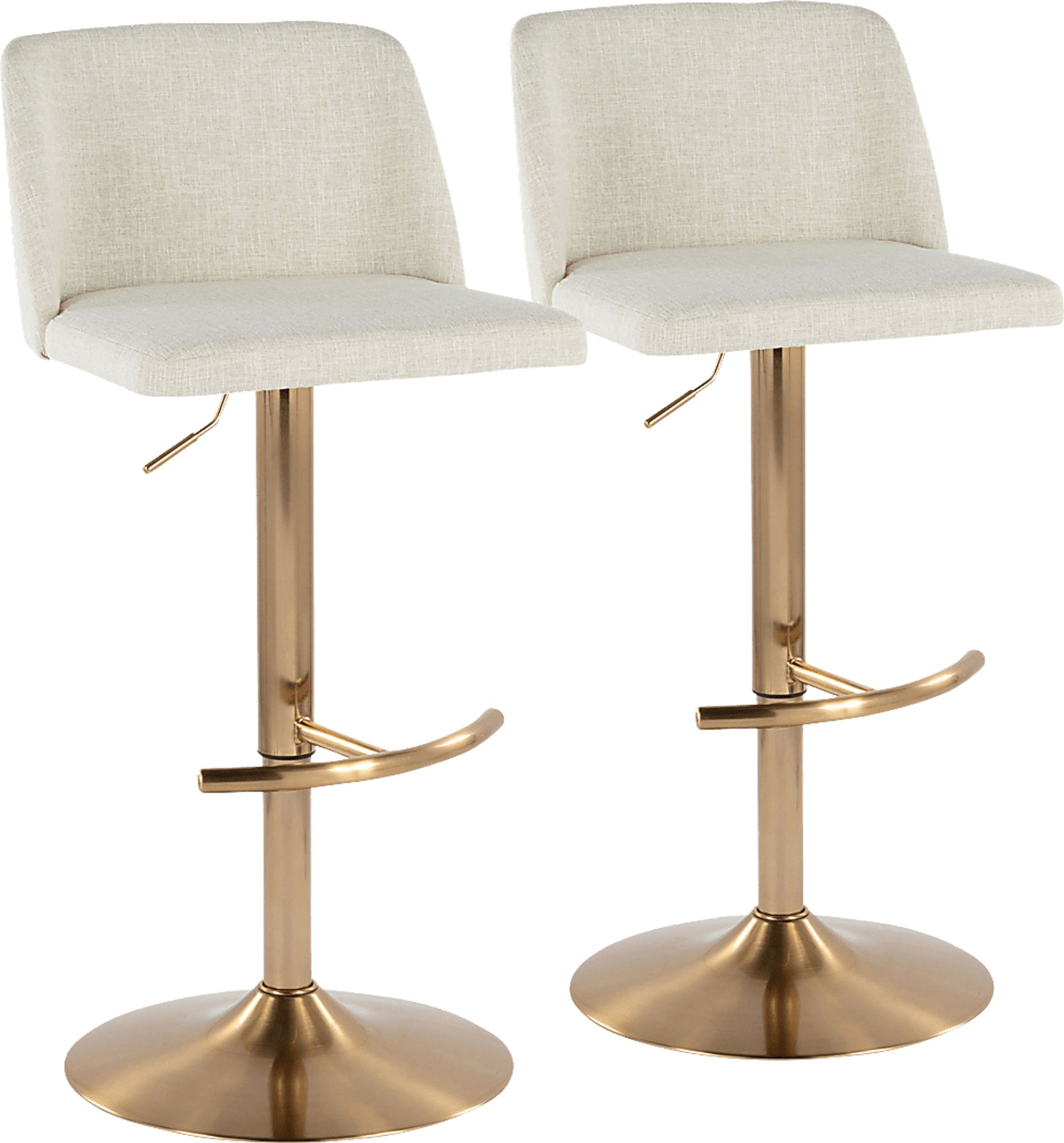 Clyo XIII Cream Adjustable Barstool, Set of 2 - Image 1
