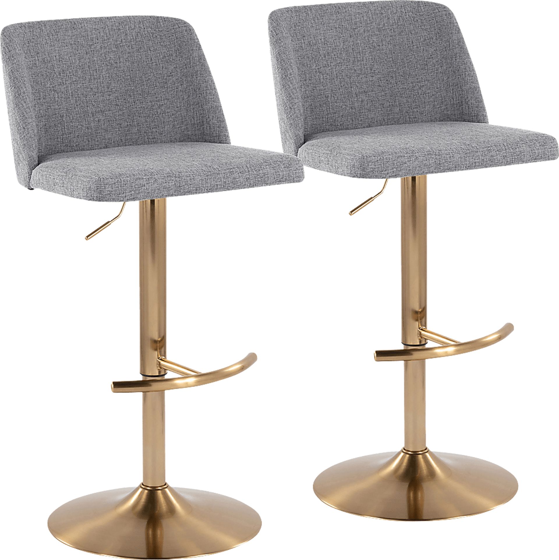Clyo XIII Gray Adjustable Barstool, Set of 2 - Image 1