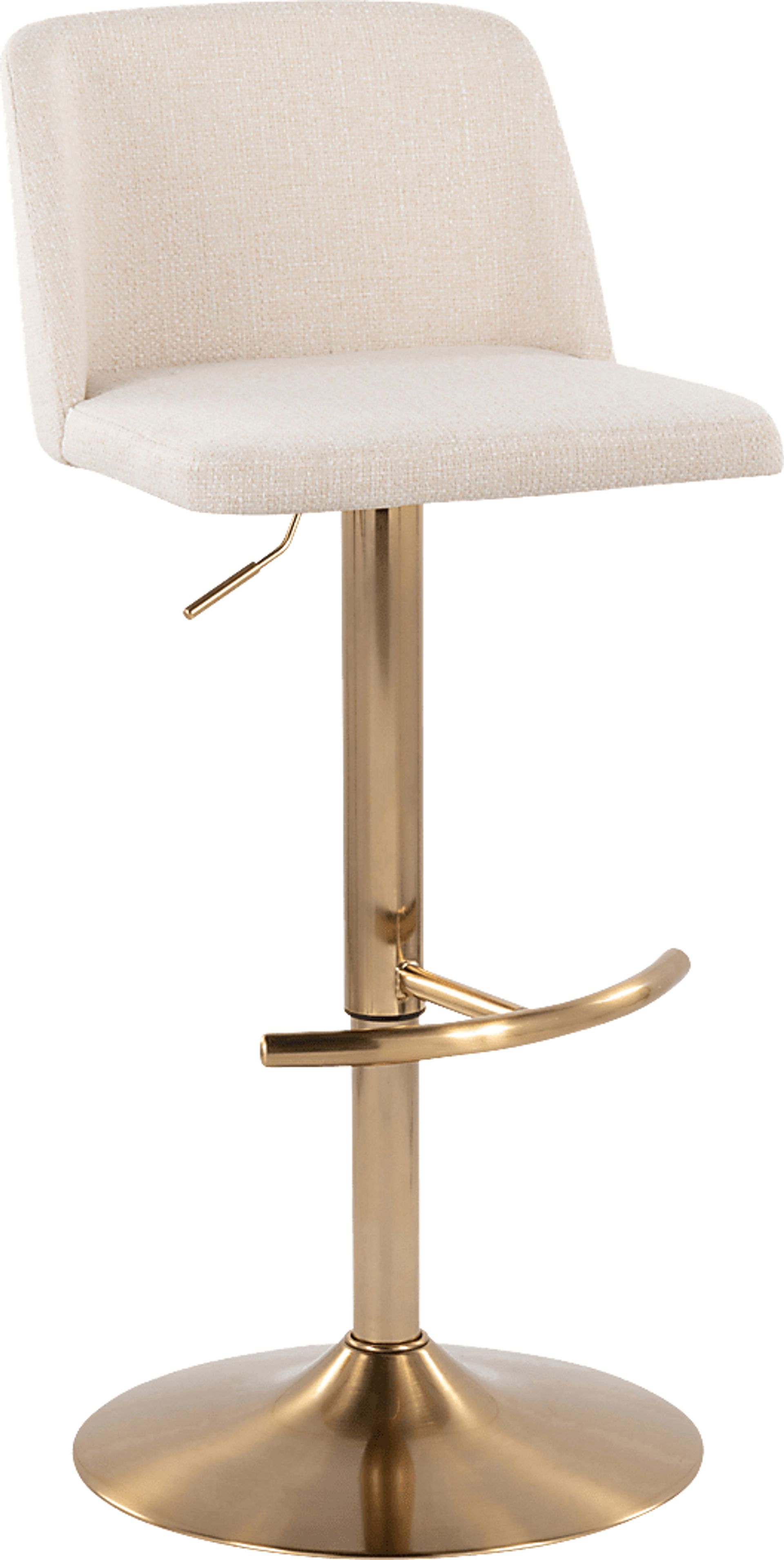 Clyo XIV Cream Adjustable Barstool, Set of 2 - Image 3
