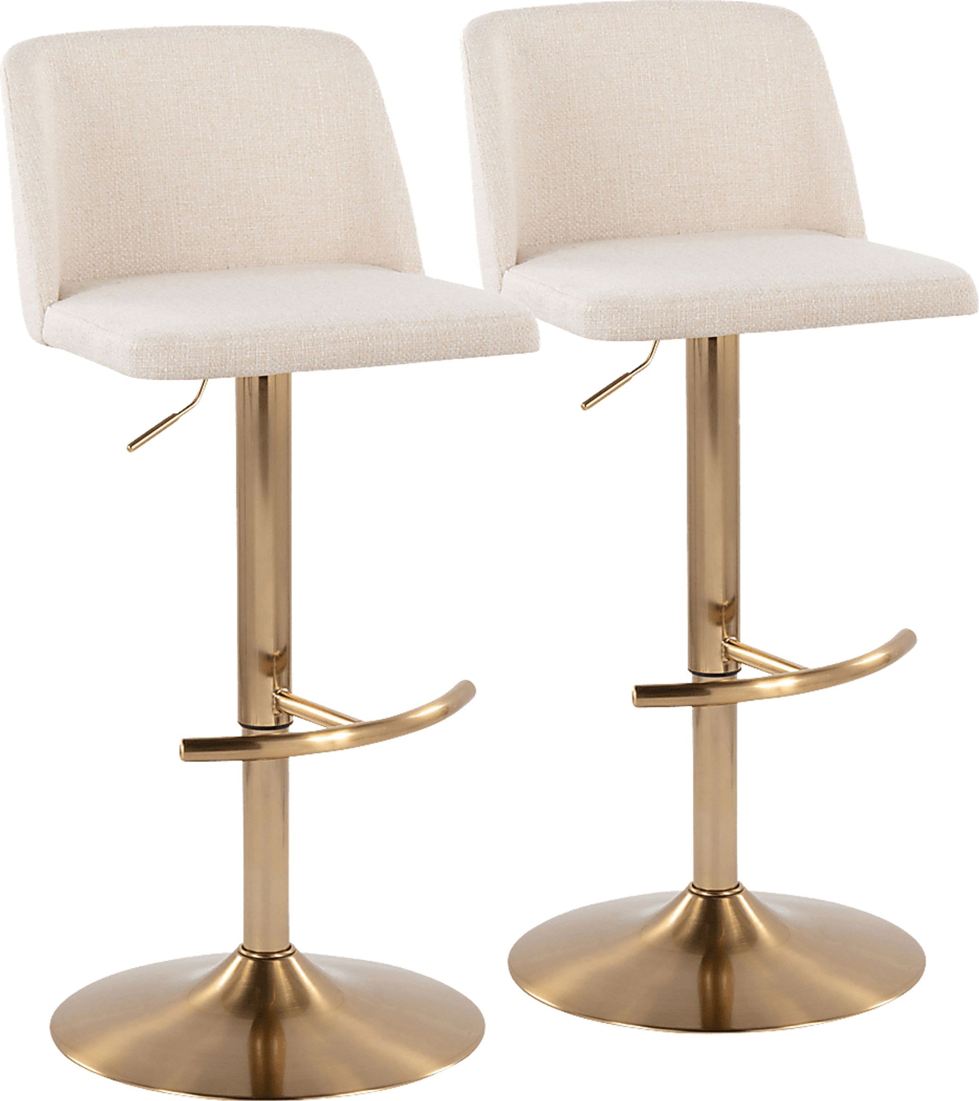 Clyo XIV Cream Adjustable Barstool, Set of 2 - Image 1