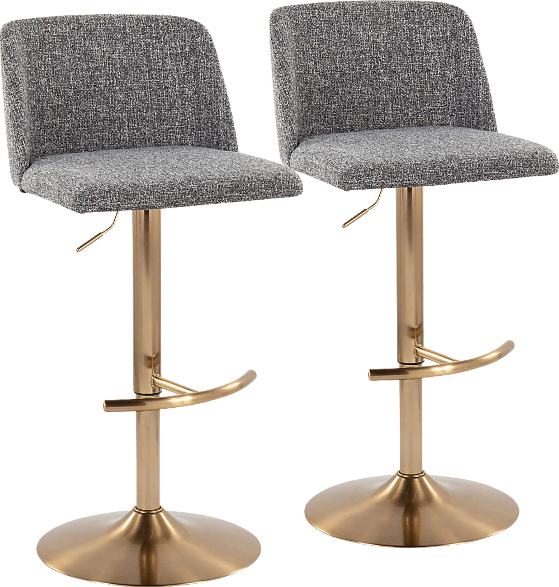Clyo XIV Gray Adjustable Barstool, Set of 2 - Image 1