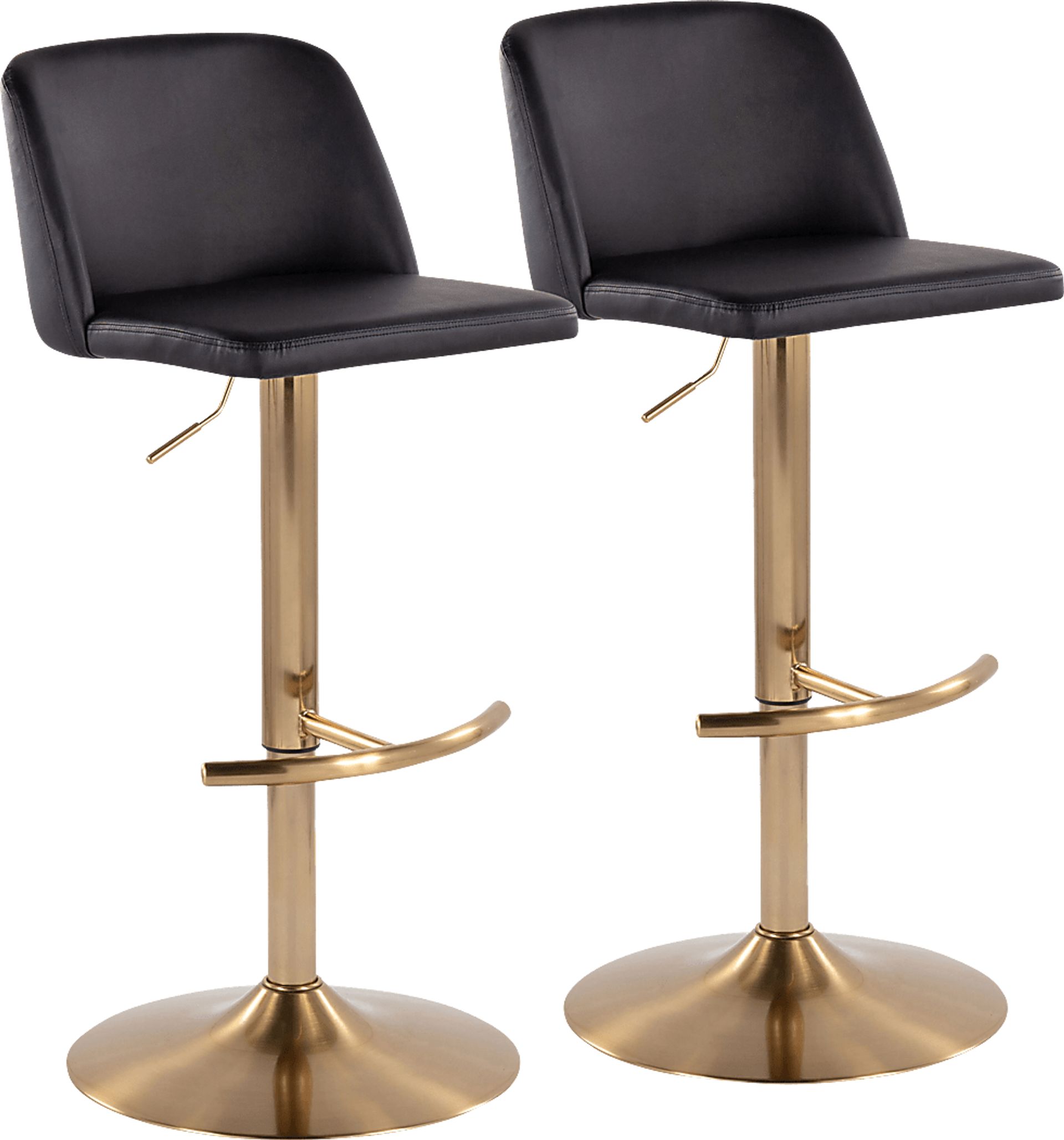 Clyo XV Black Adjustable Barstool, Set of 2 - Image 1