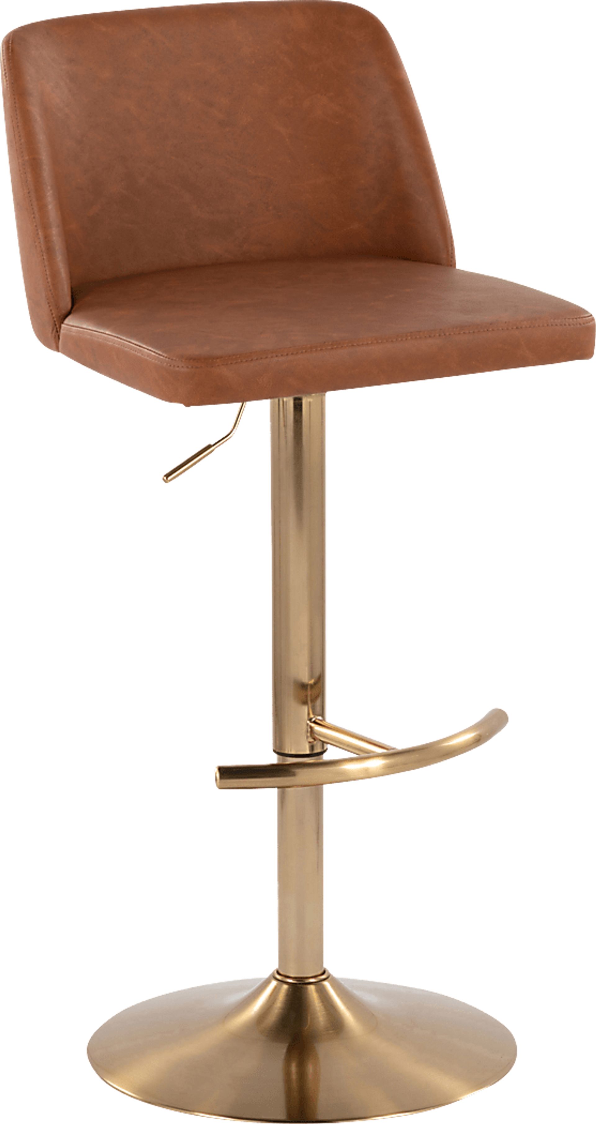 Clyo XV Camel Adjustable Barstool, Set of 2 - Image 3