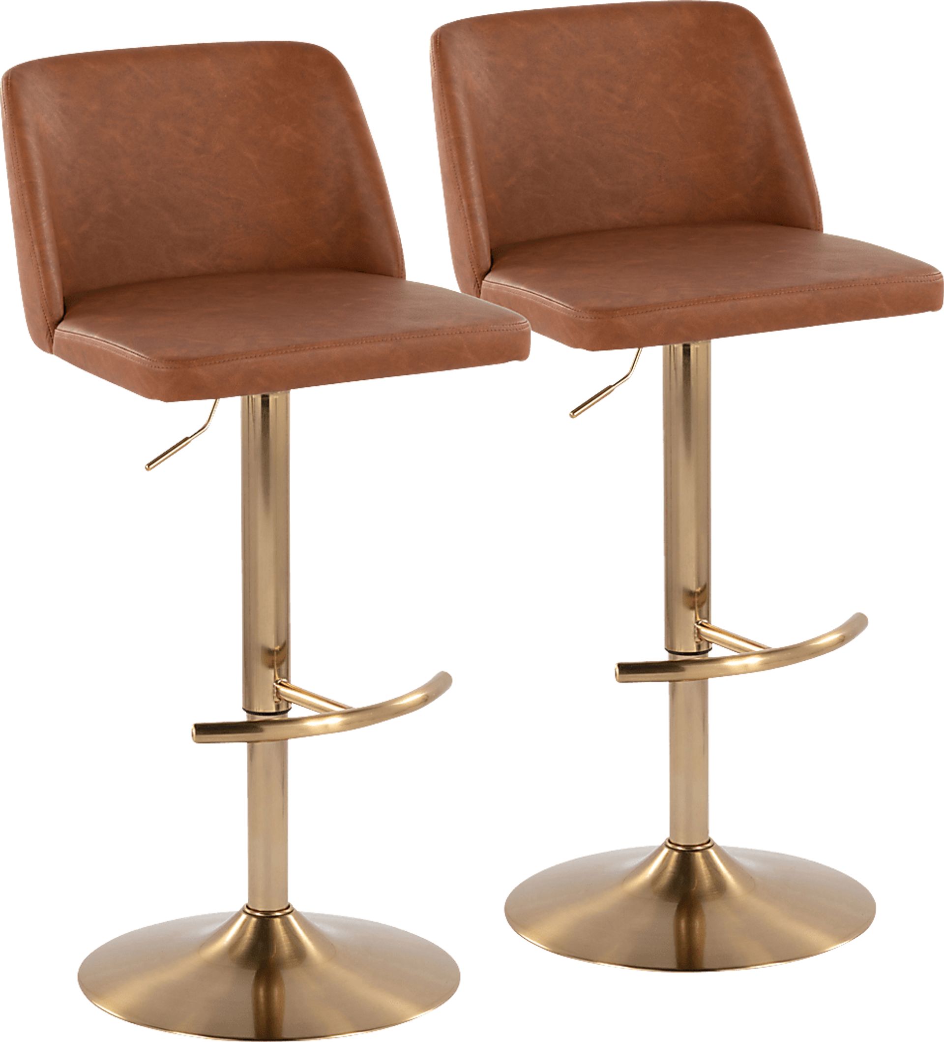 Clyo XV Camel Adjustable Barstool, Set of 2 - Image 1