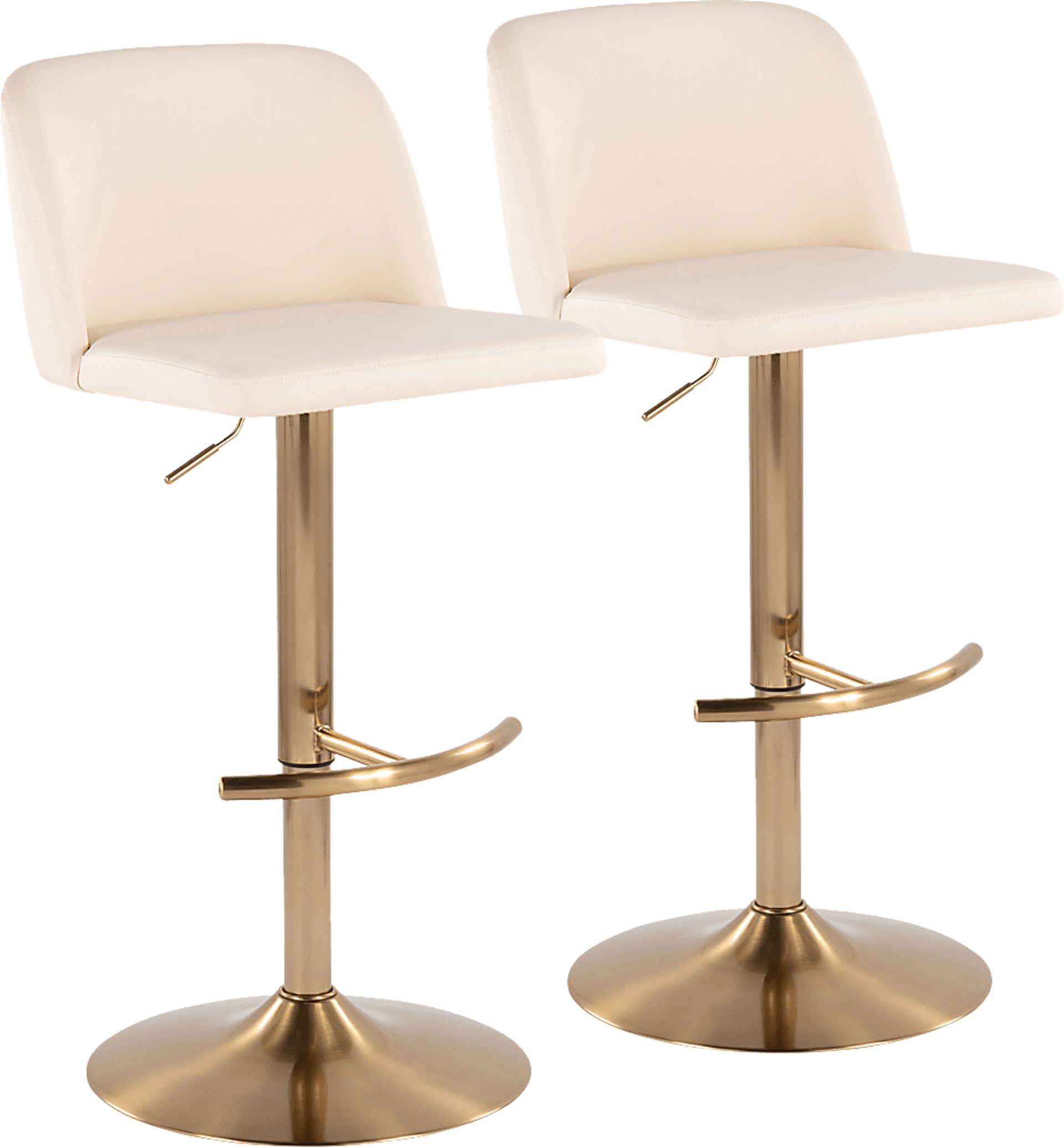 Clyo XV Cream Adjustable Barstool, Set of 2 - Image 1