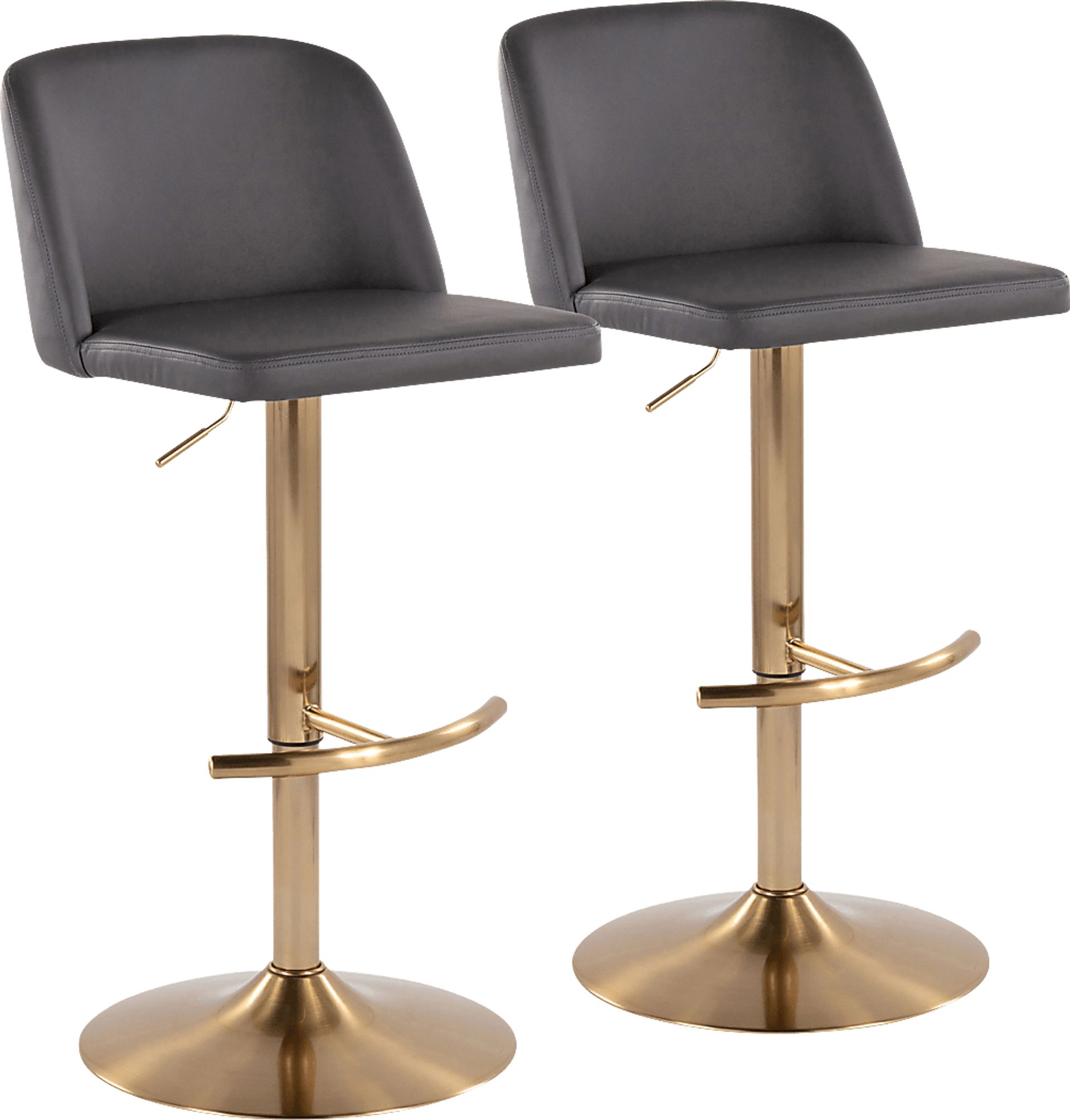 Clyo XV Gray Adjustable Barstool, Set of 2 - Image 1