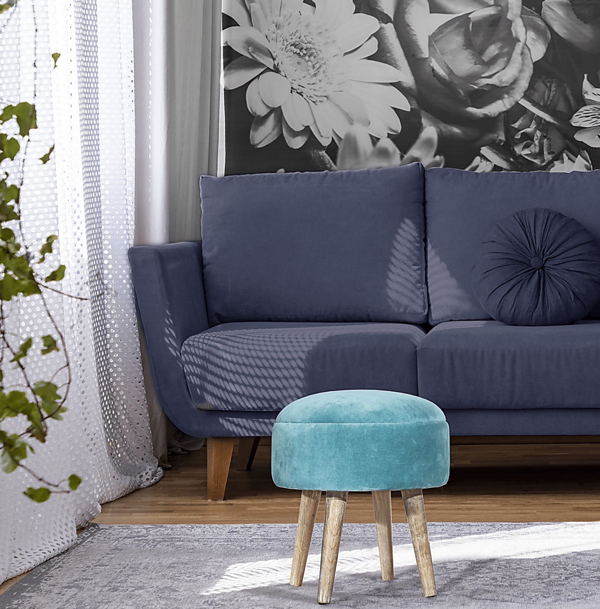 Coachlamp Blue Vanity Stool - Image 5