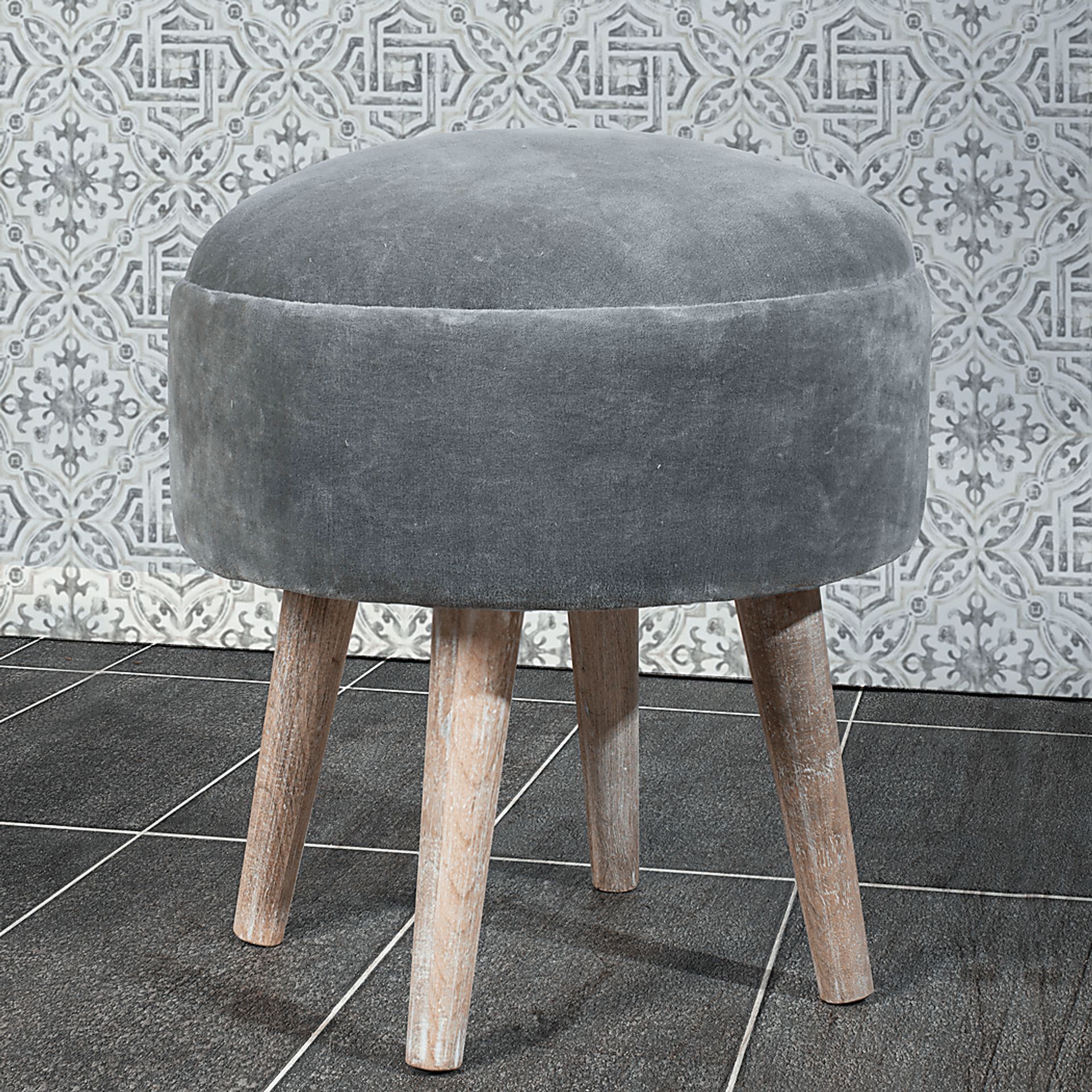 Coachlamp Gray Vanity Stool - Image 3