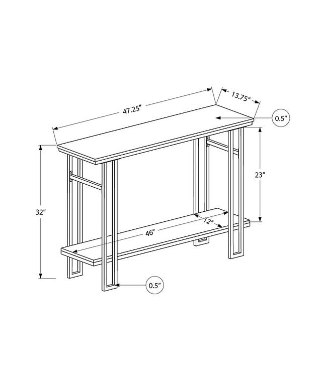 Coalville Taupe Sofa Table - Thumbnail - Image 4