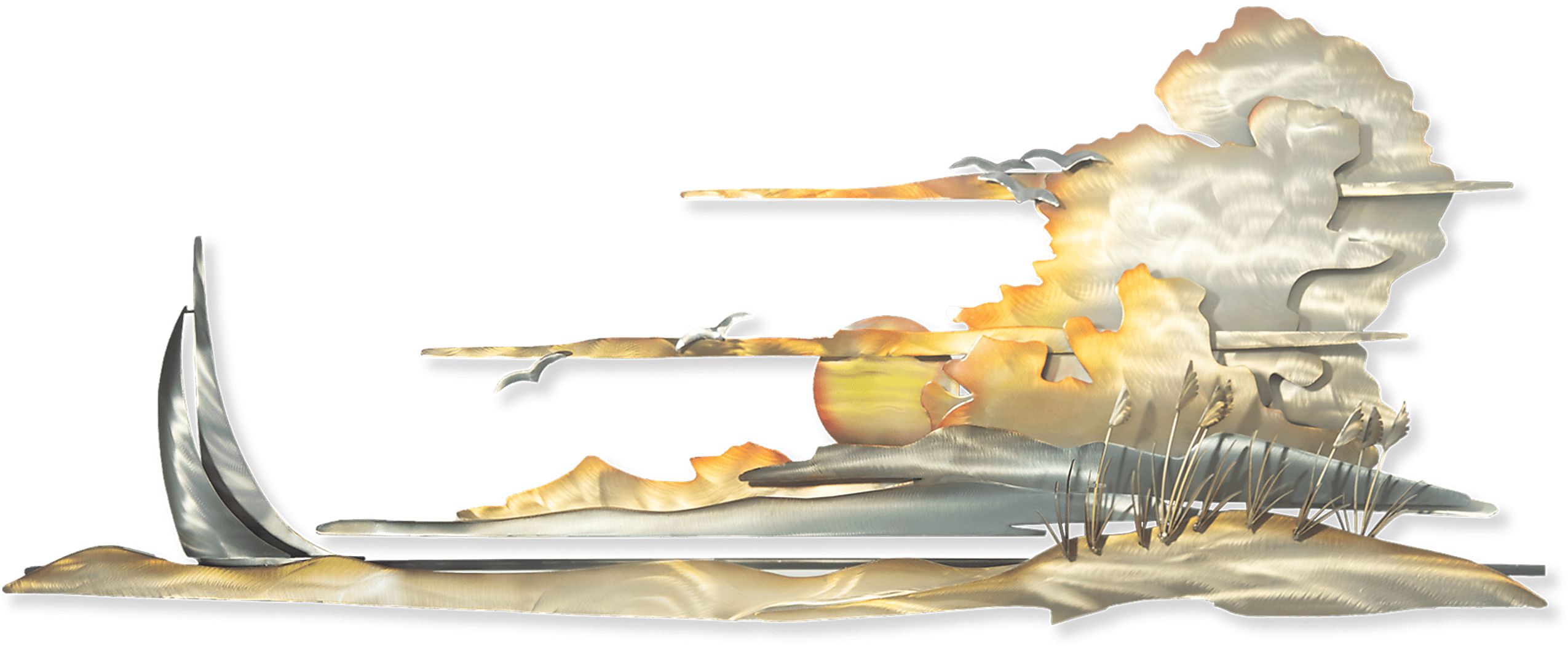 Coastal Bliss Gold Indoor/Outdoor Wall Art