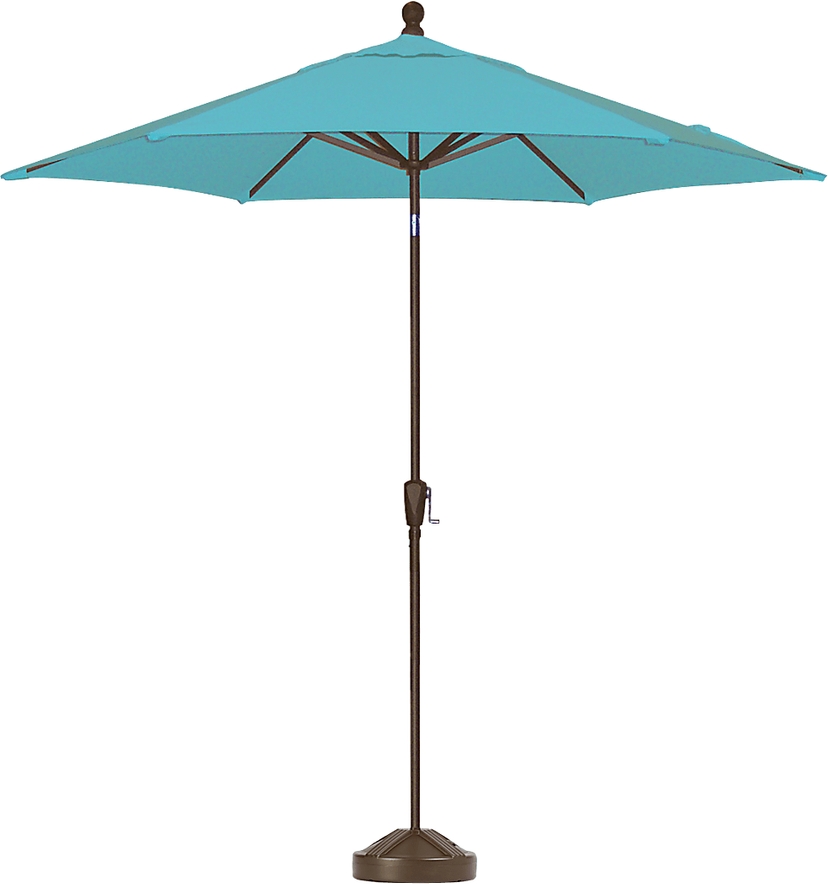 Coastal Point 9' Aqua Outdoor Umbrella with 50 lb. Base