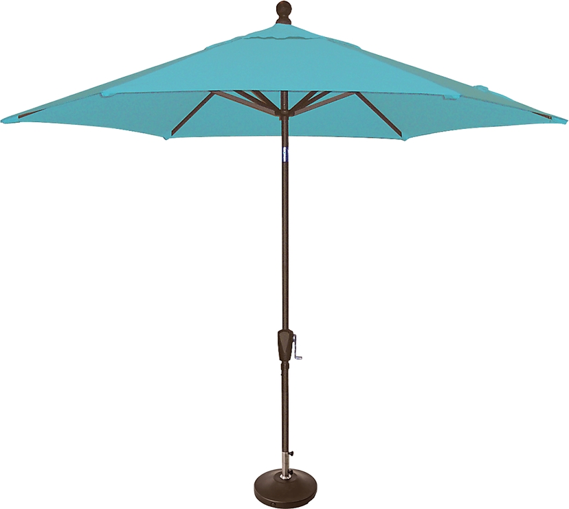 Coastal Point 9' Aqua Outdoor Umbrella with 80 lb. Base