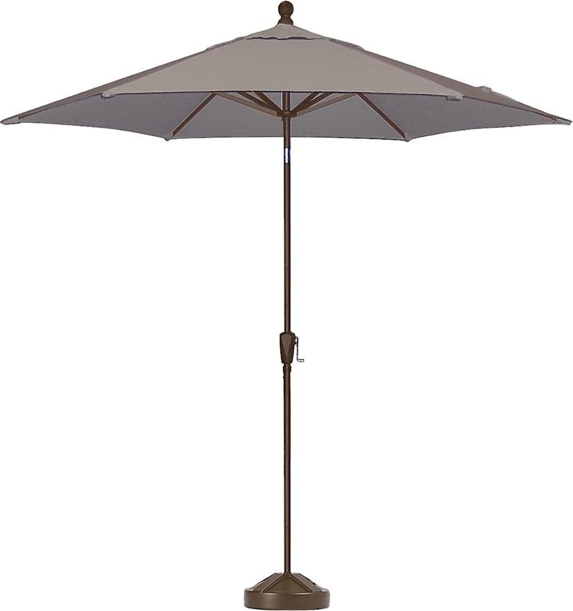 Coastal Point 9' Gray Outdoor Umbrella with 80 lb. Base
