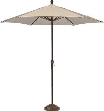 Coastal Point 9' Khaki Outdoor Umbrella with 50 lb. Base