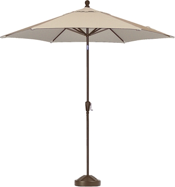 Coastal Point 9' Khaki Outdoor Umbrella with 50 lb. Base
