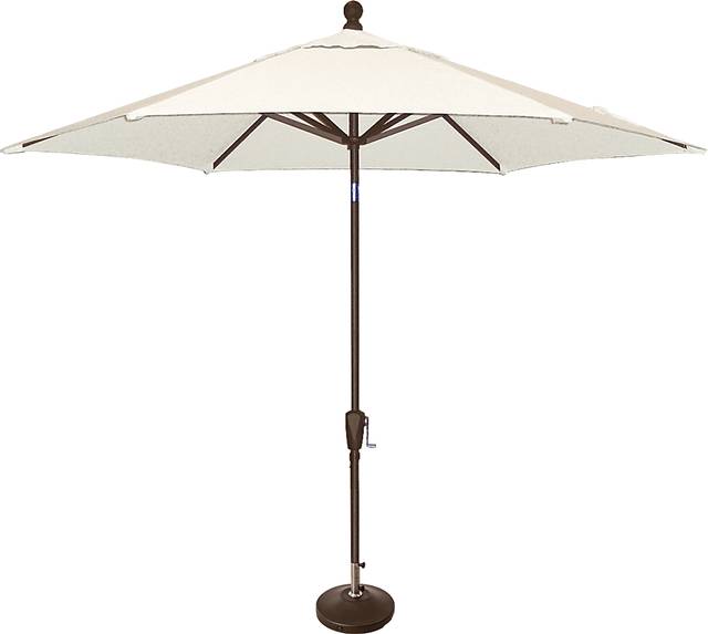 Coastal Point 9' Natural Outdoor Umbrella with 80 lb. Base - Thumbnail - Image 1